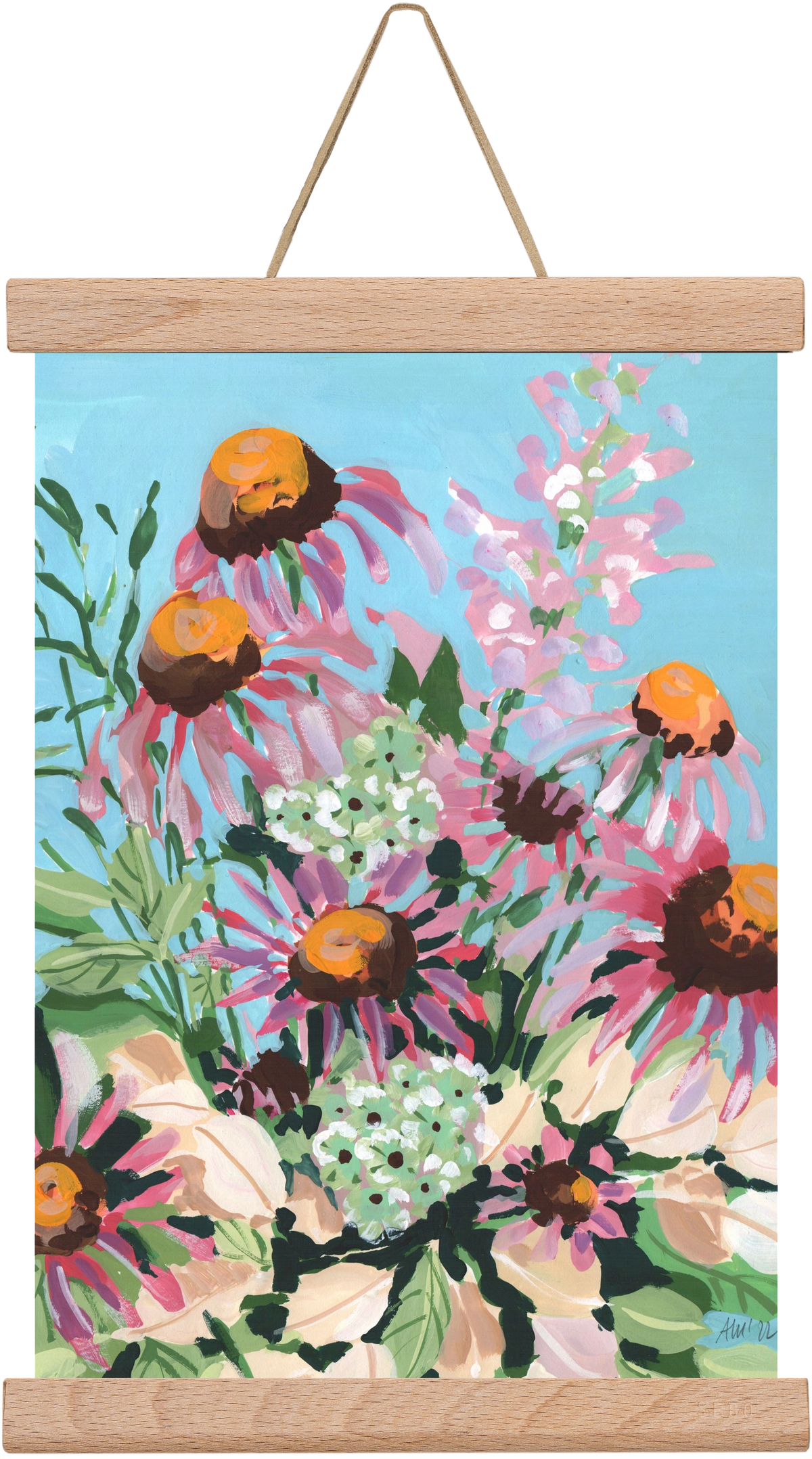 Echinacea purpurea, 20x30 cm (20x30 cm), Tölgy akasztó