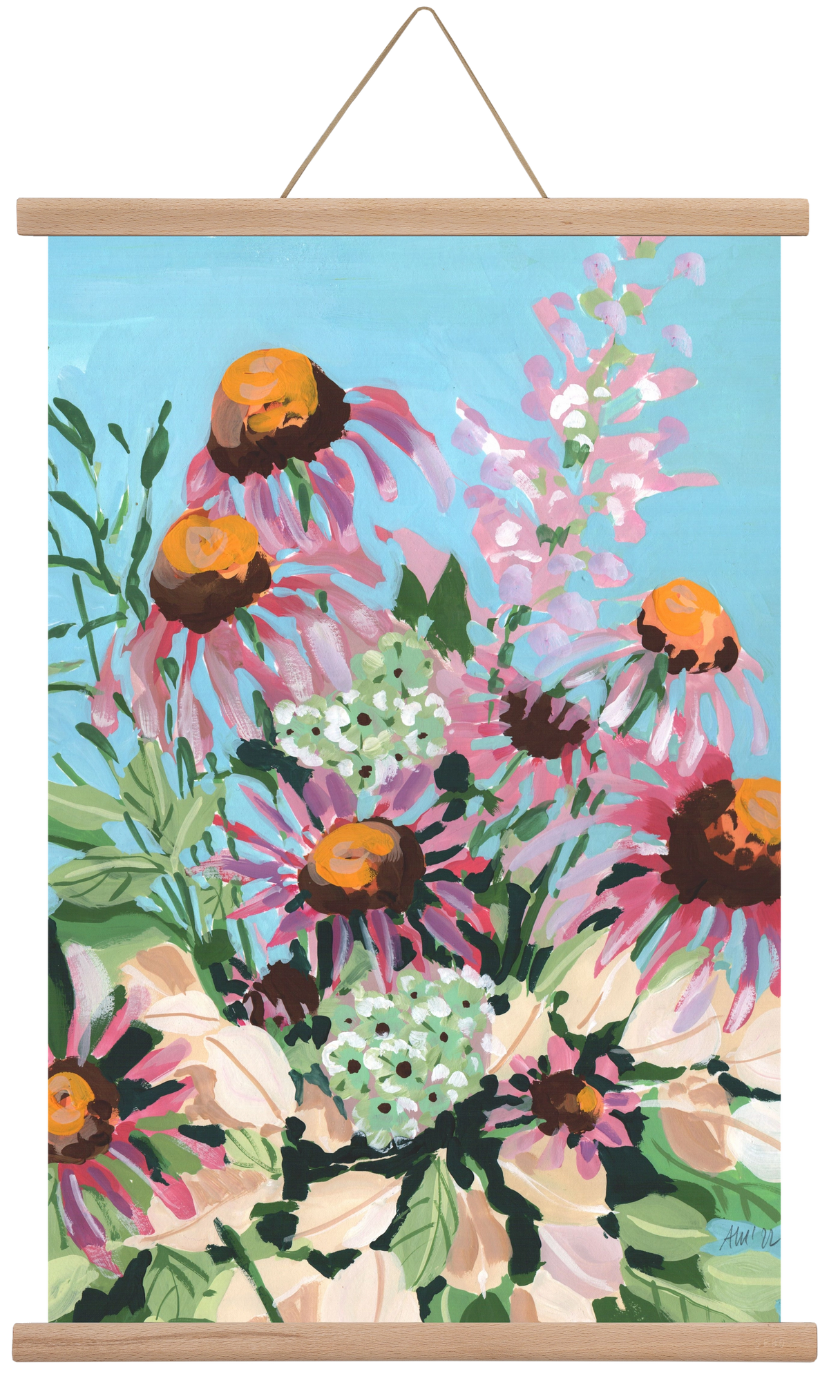 Echinacea purpurea, 40x60 cm (40x60 cm), Tölgy akasztó