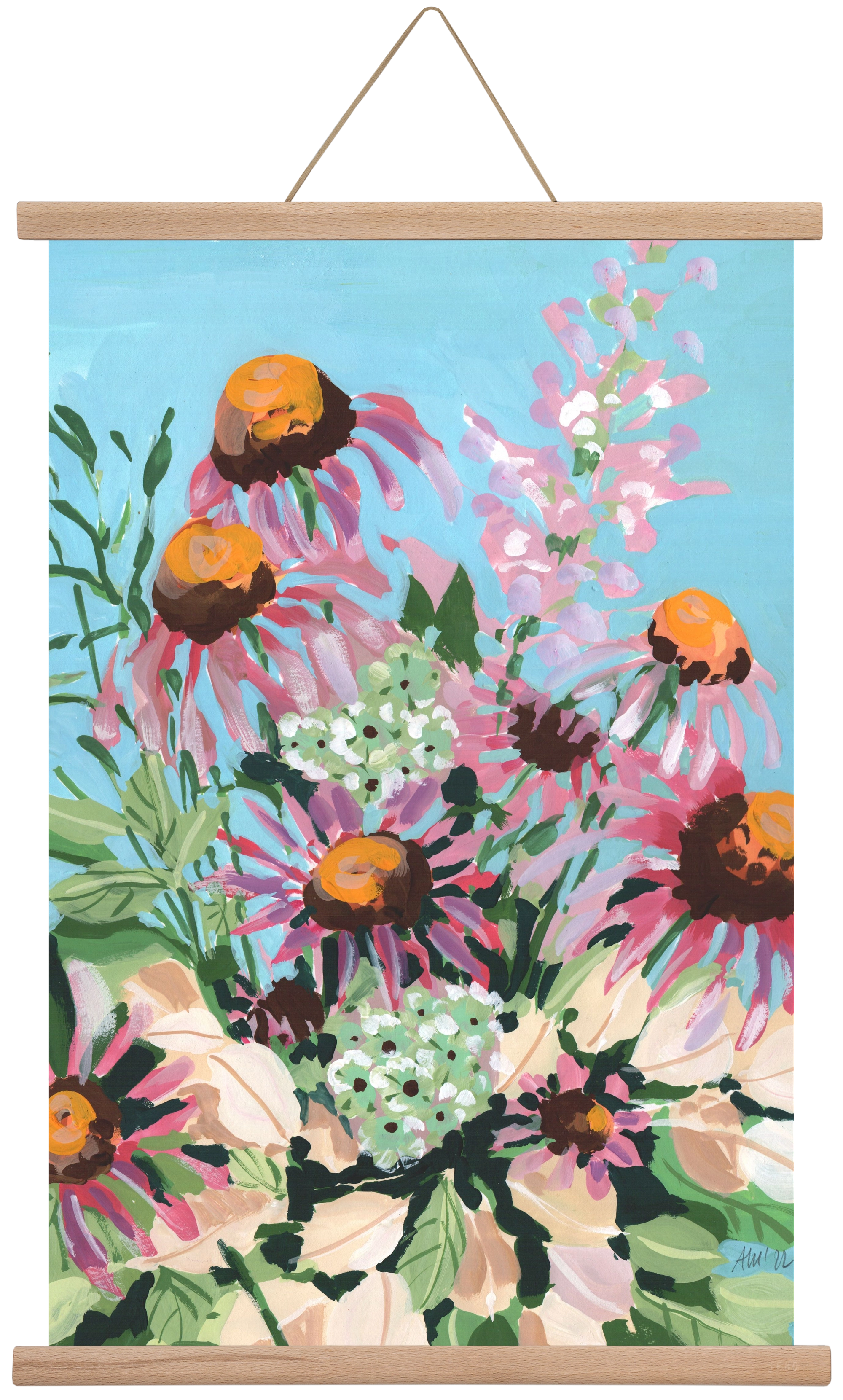 Echinacea purpurea, 40x60 cm (40x60 cm), Tölgy akasztó