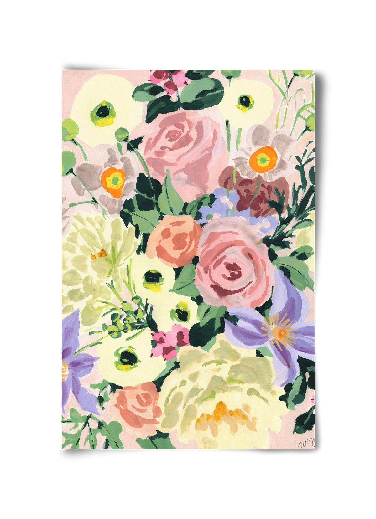 Romantic bouquet, 30x45 cm, Keret nélkül