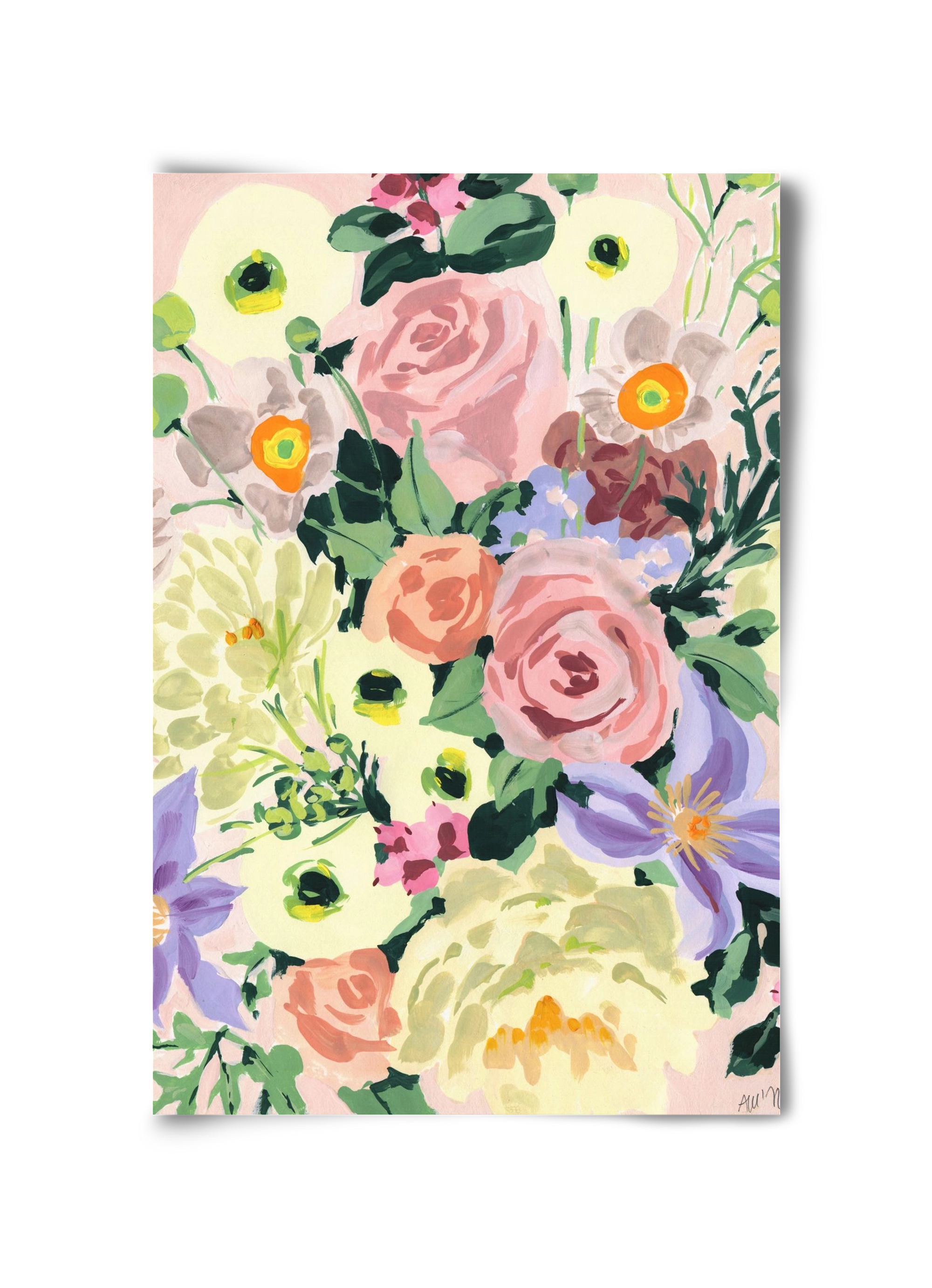 Romantic bouquet, 30x45 cm, Keret nélkül