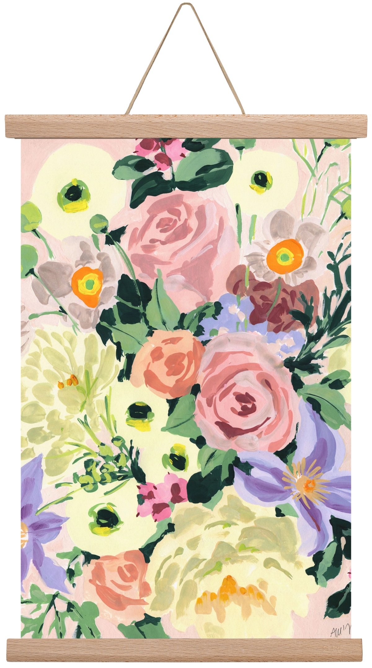 Romantic bouquet, 30x45 cm (30x45 cm), Tölgy akasztó