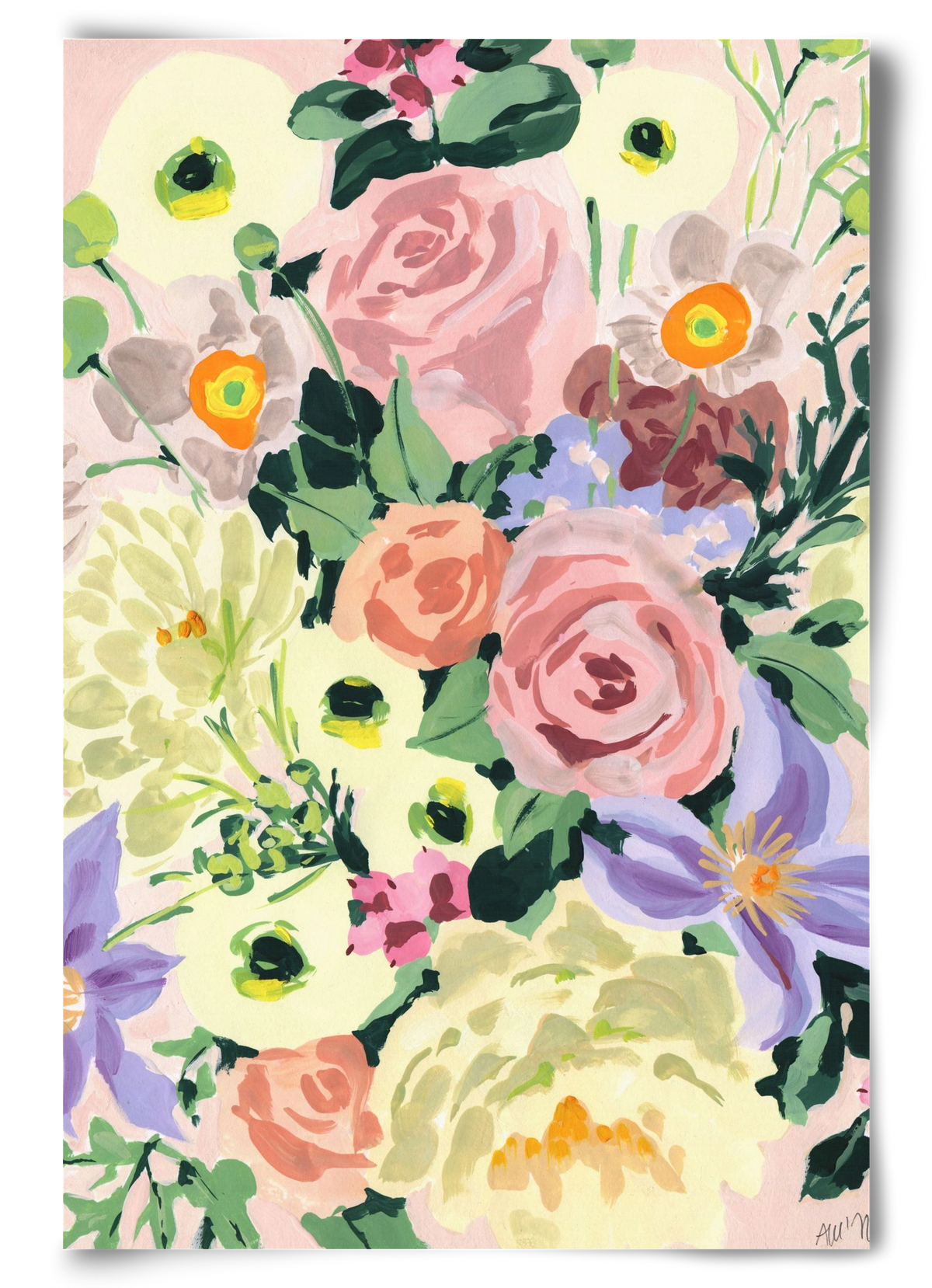 Romantic bouquet, 60x90 cm, Keret nélkül