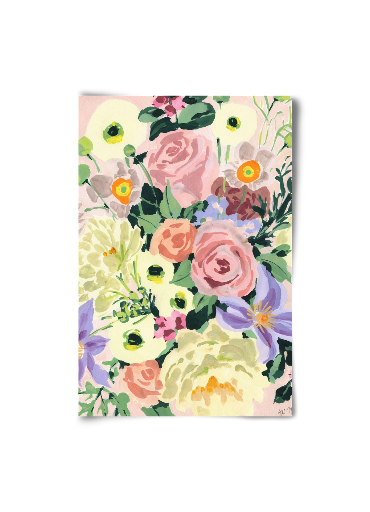 Romantic bouquet, 20x30 cm, Keret nélkül