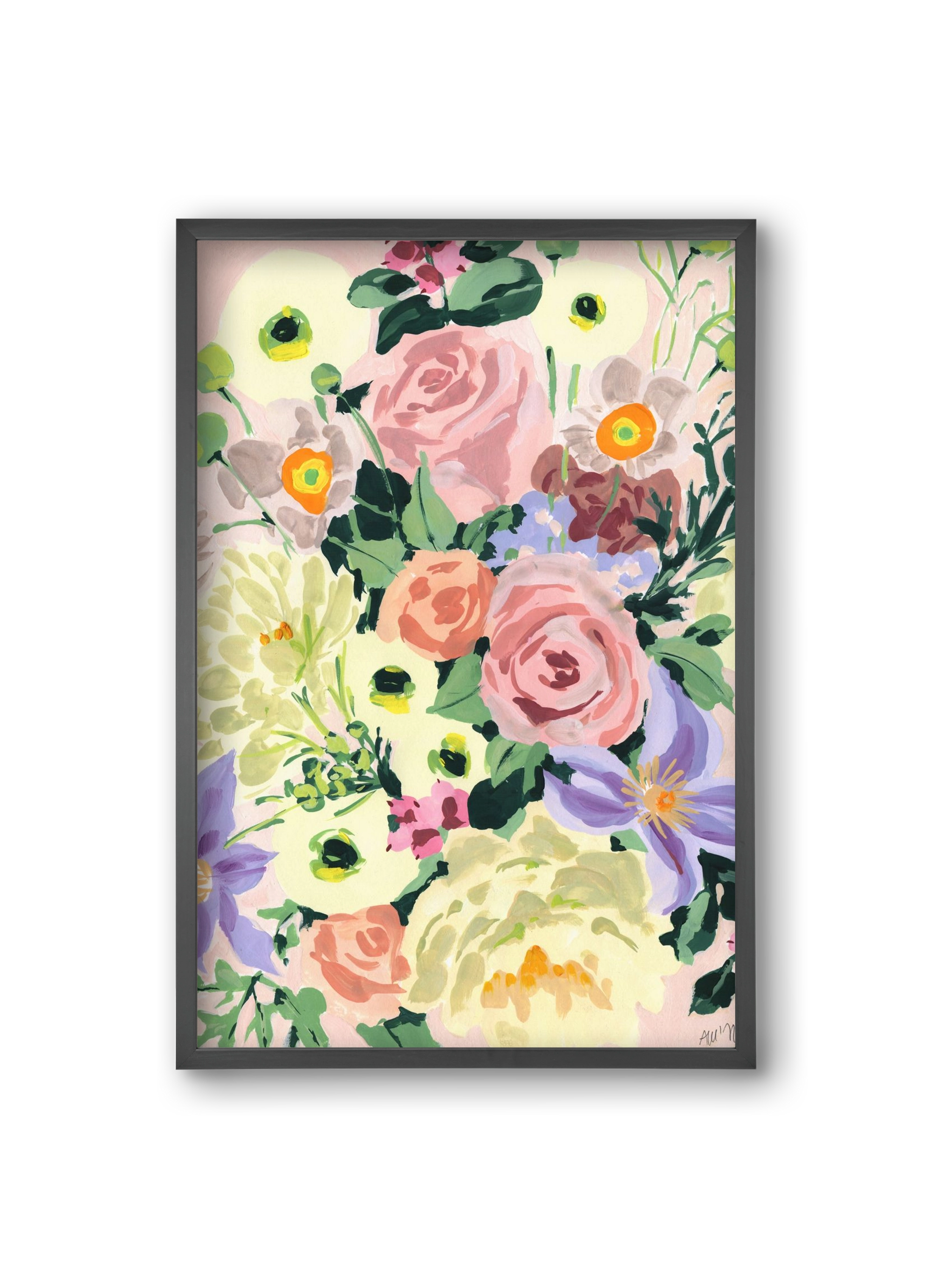 Romantic bouquet, 20x30 cm (20x30 cm), Fekete keret