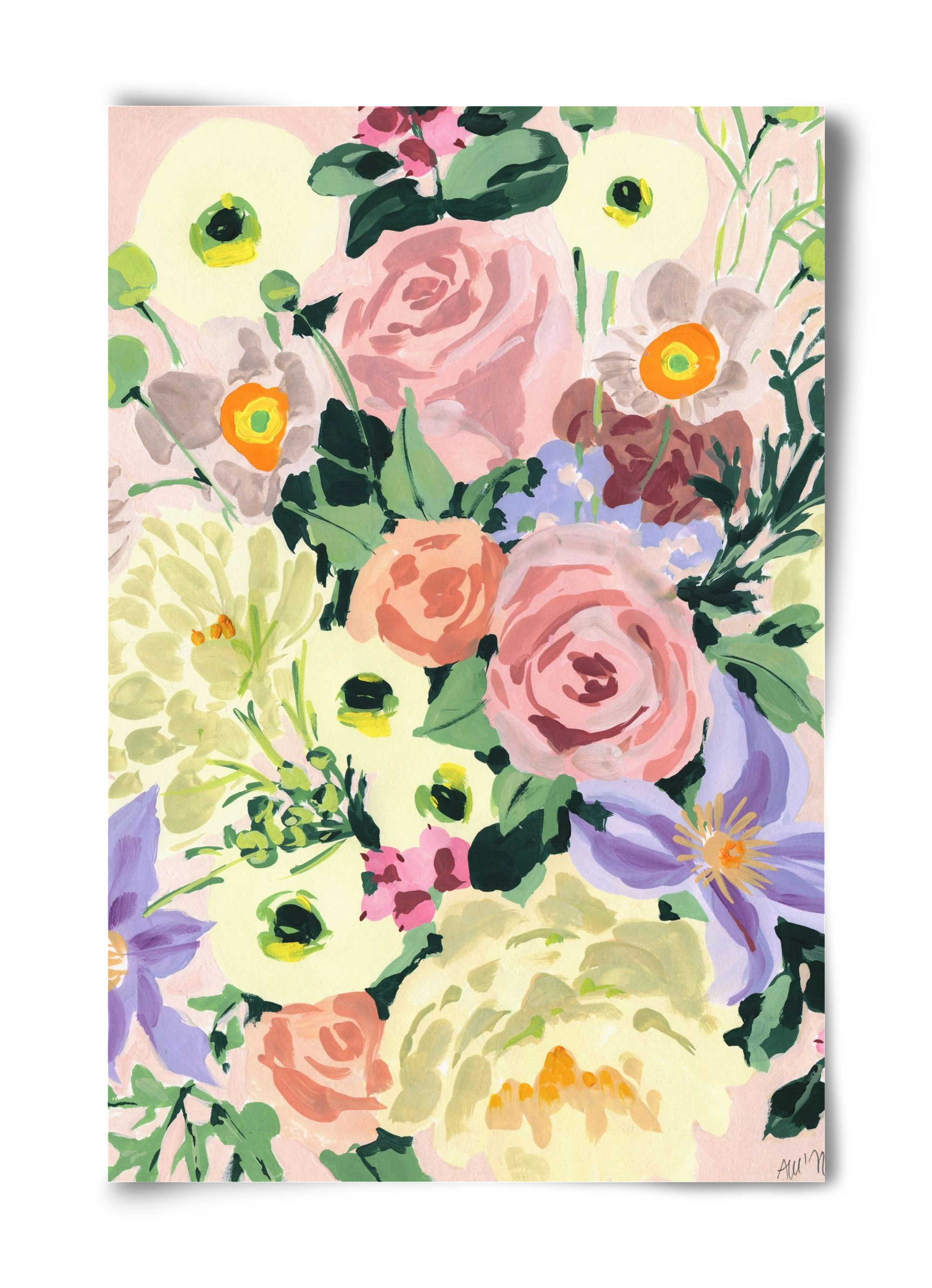 Romantic bouquet, 40x60 cm, Keret nélkül