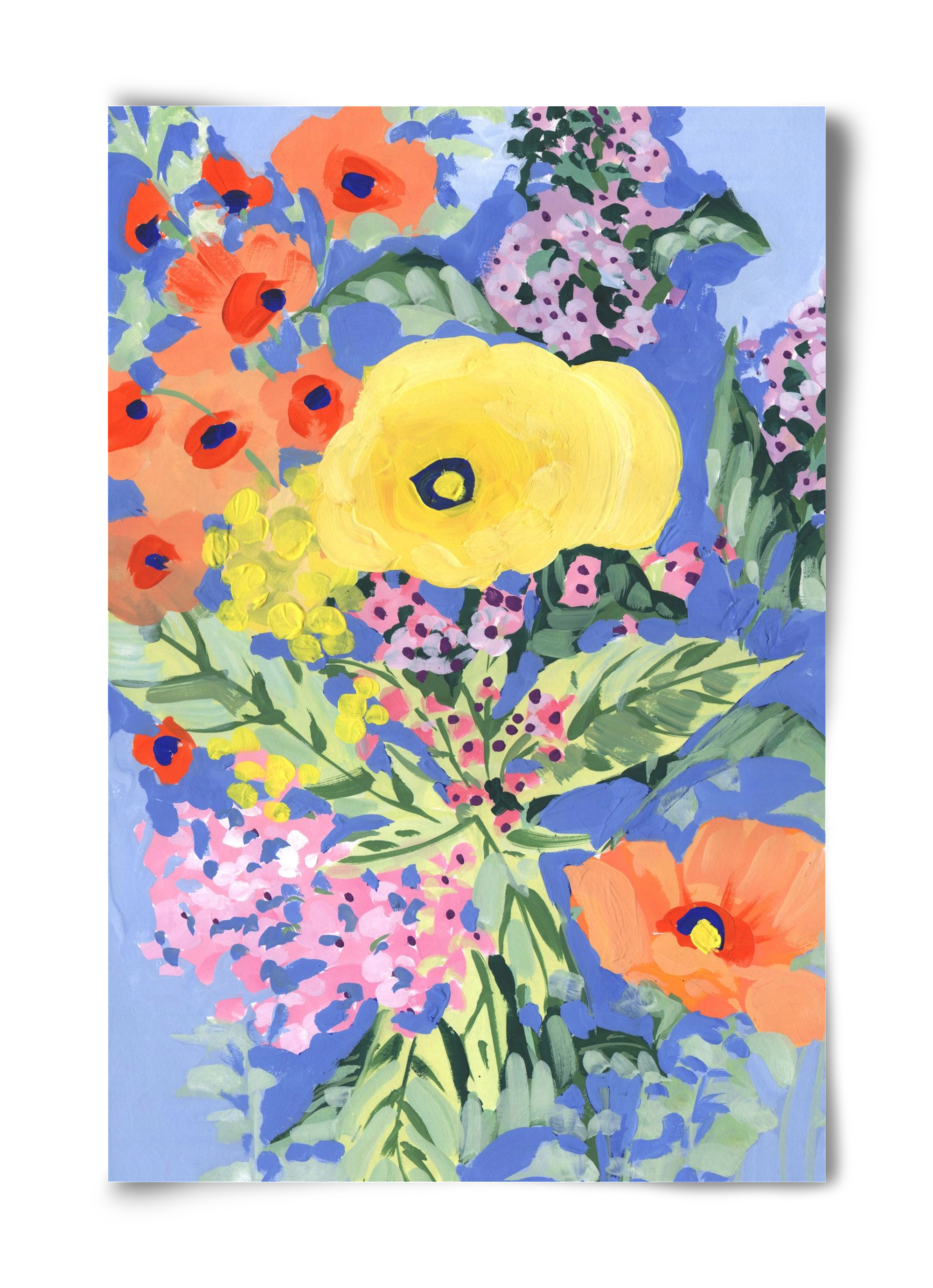 Yellow and orange poppies, 40x60 cm, Keret nélkül