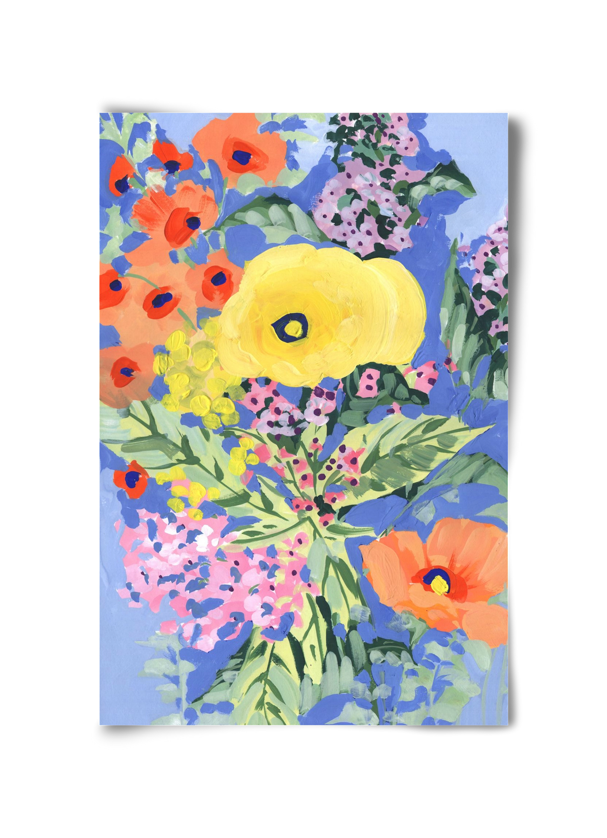 Yellow and orange poppies, 30x45 cm, Keret nélkül
