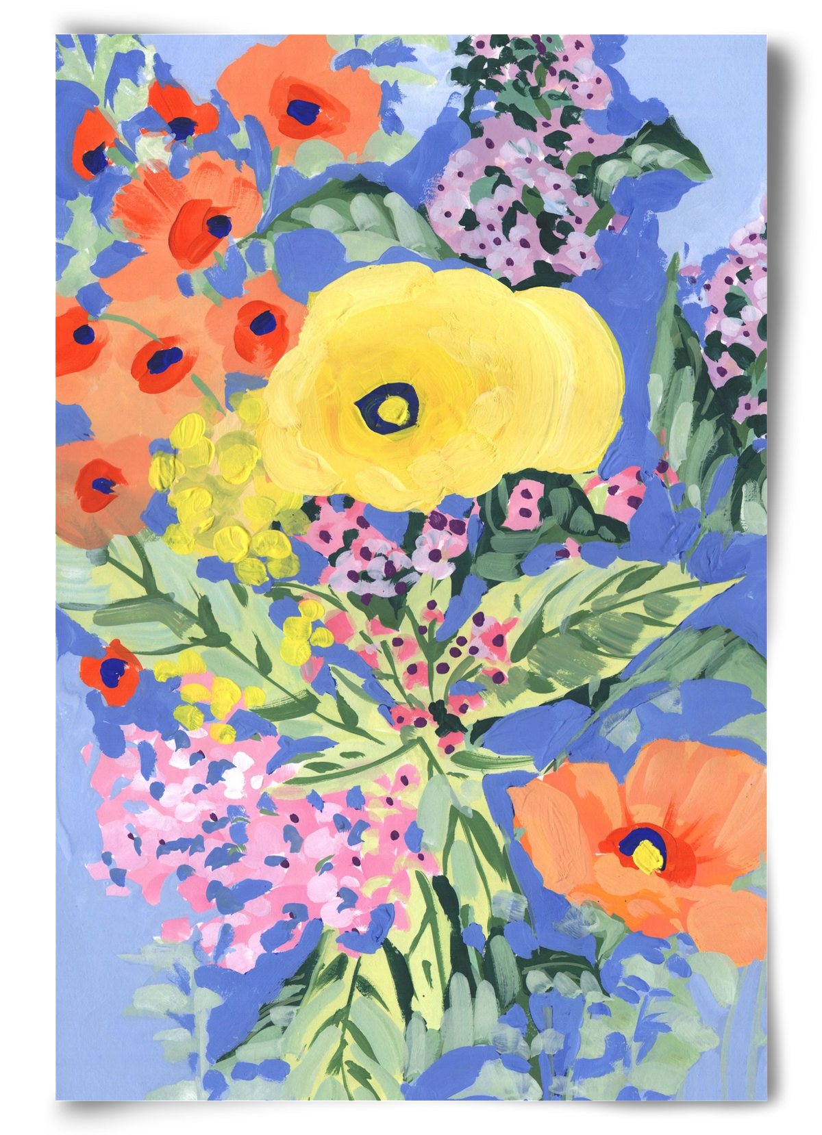 Yellow and orange poppies, 60x90 cm, Keret nélkül