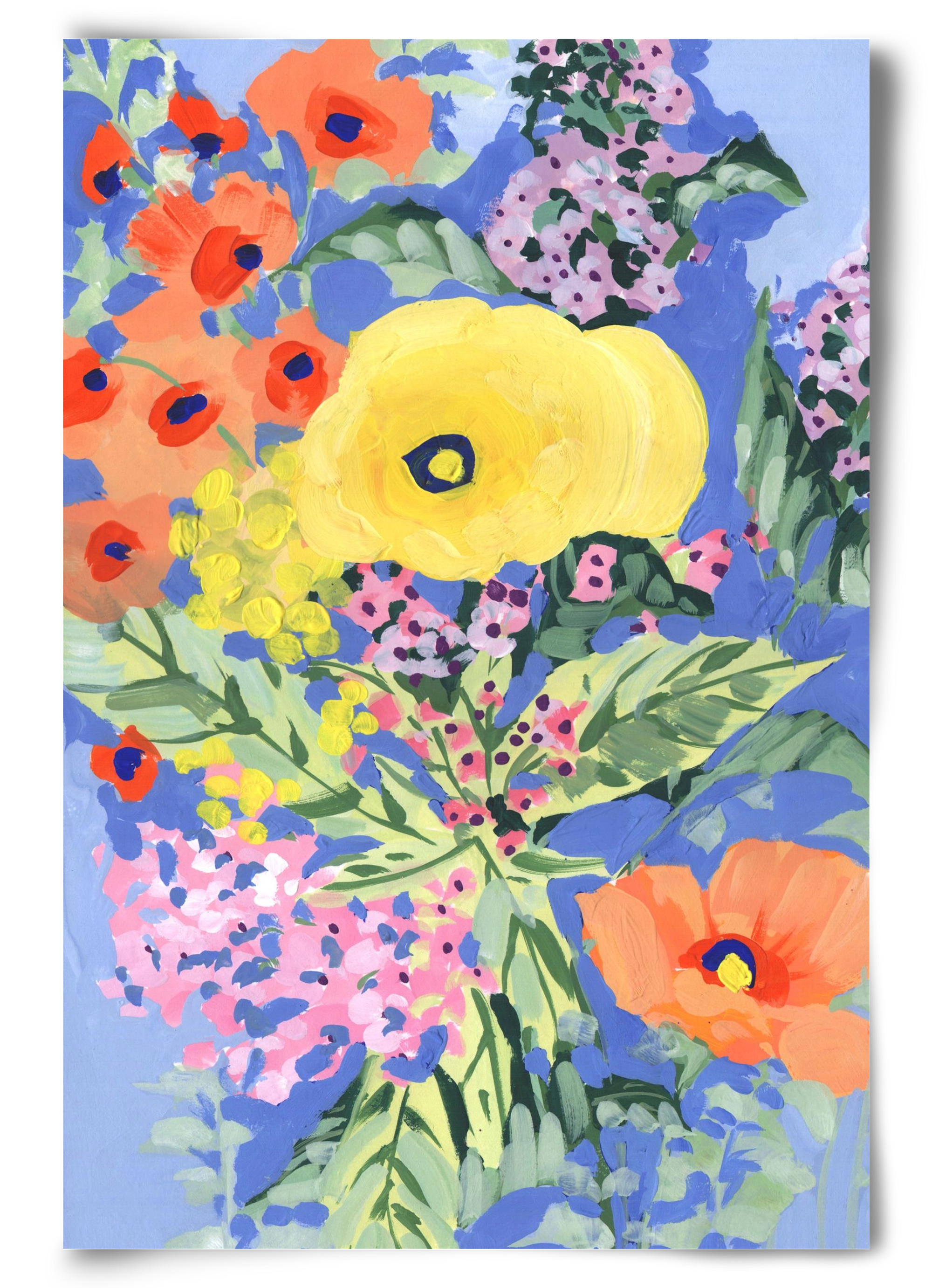 Yellow and orange poppies, 60x90 cm, Keret nélkül