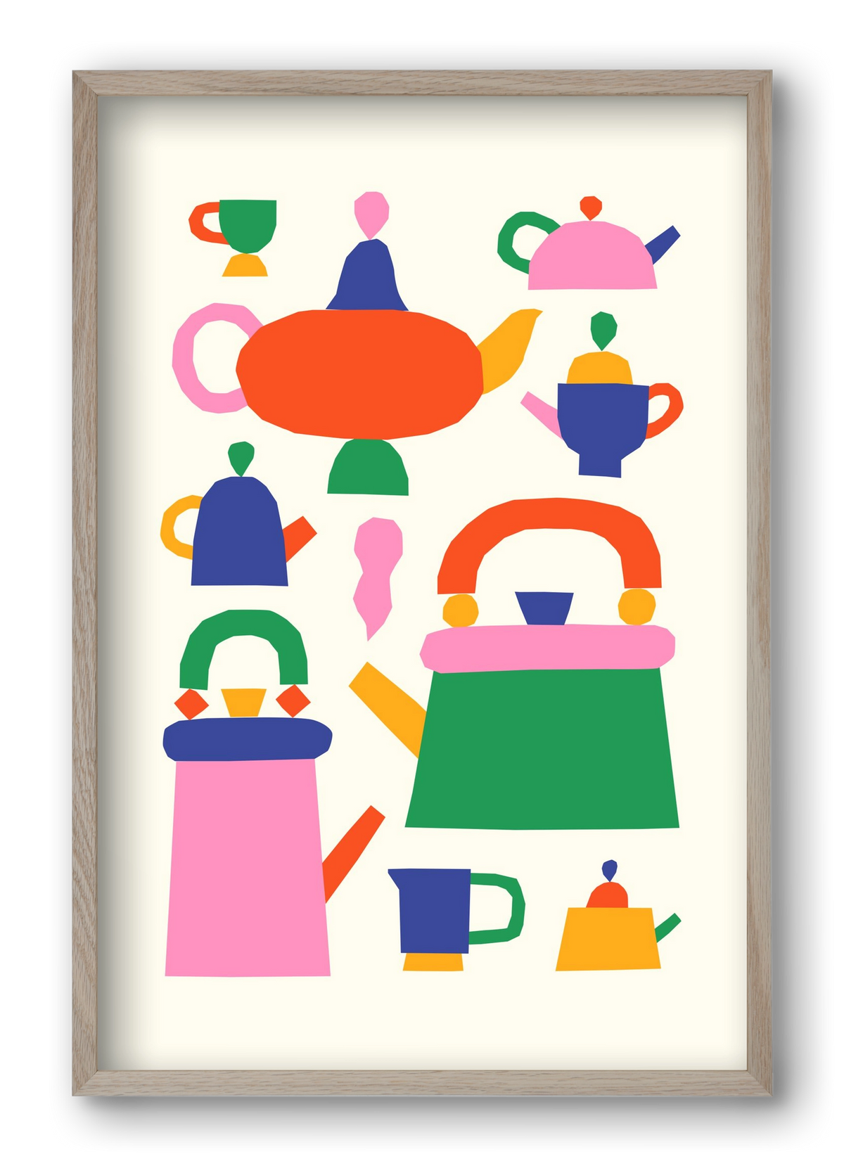 Teapots, 40x60 cm (40x60 cm), Tölgy keret