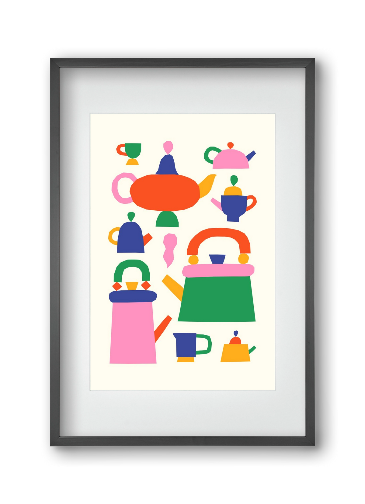 Teapots, 30x45 cm (20x30 cm), Fekete keret, paszpartuval