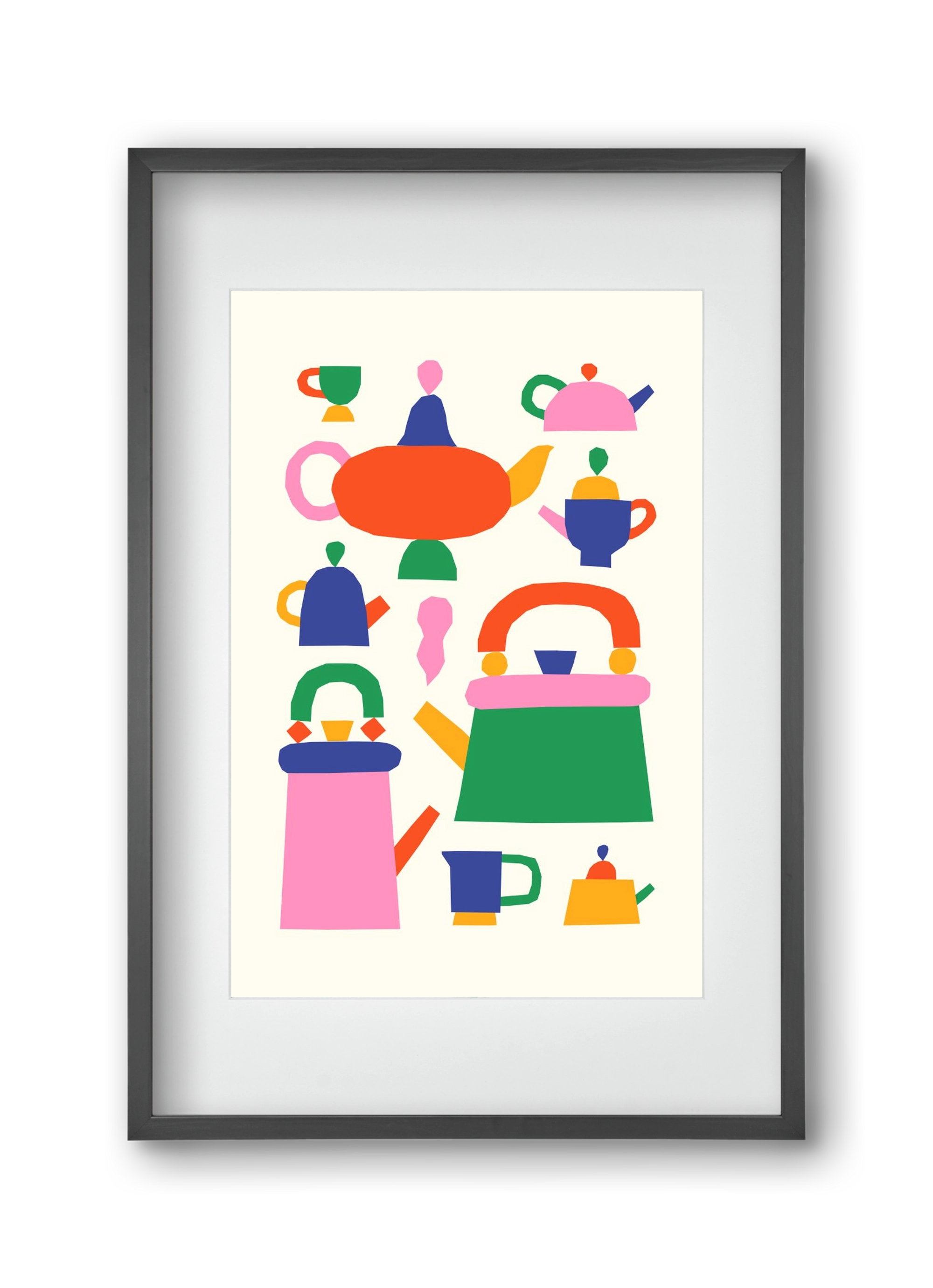 Teapots, 30x45 cm (20x30 cm), Fekete keret, paszpartuval