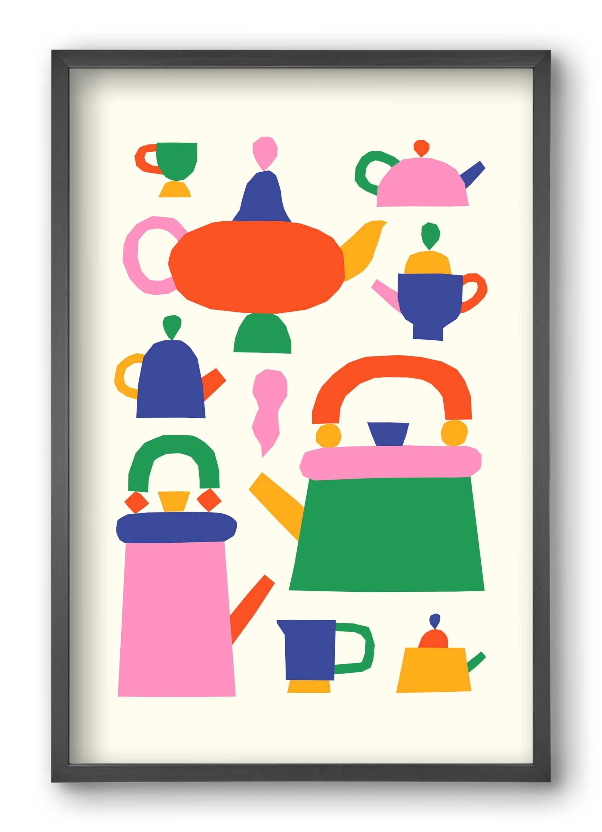 Teapots, 40x60 cm (40x60 cm), Fekete keret