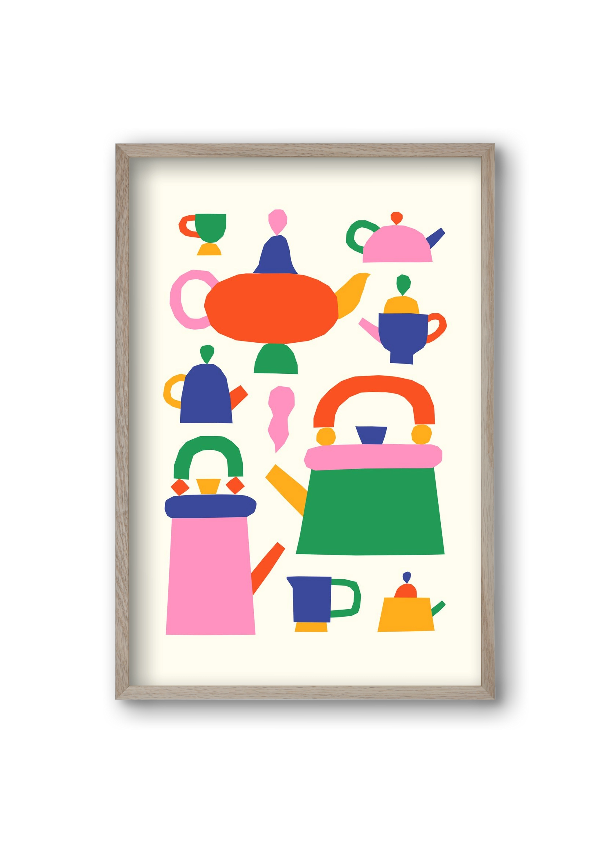 Teapots, 20x30 cm (20x30 cm), Tölgy keret