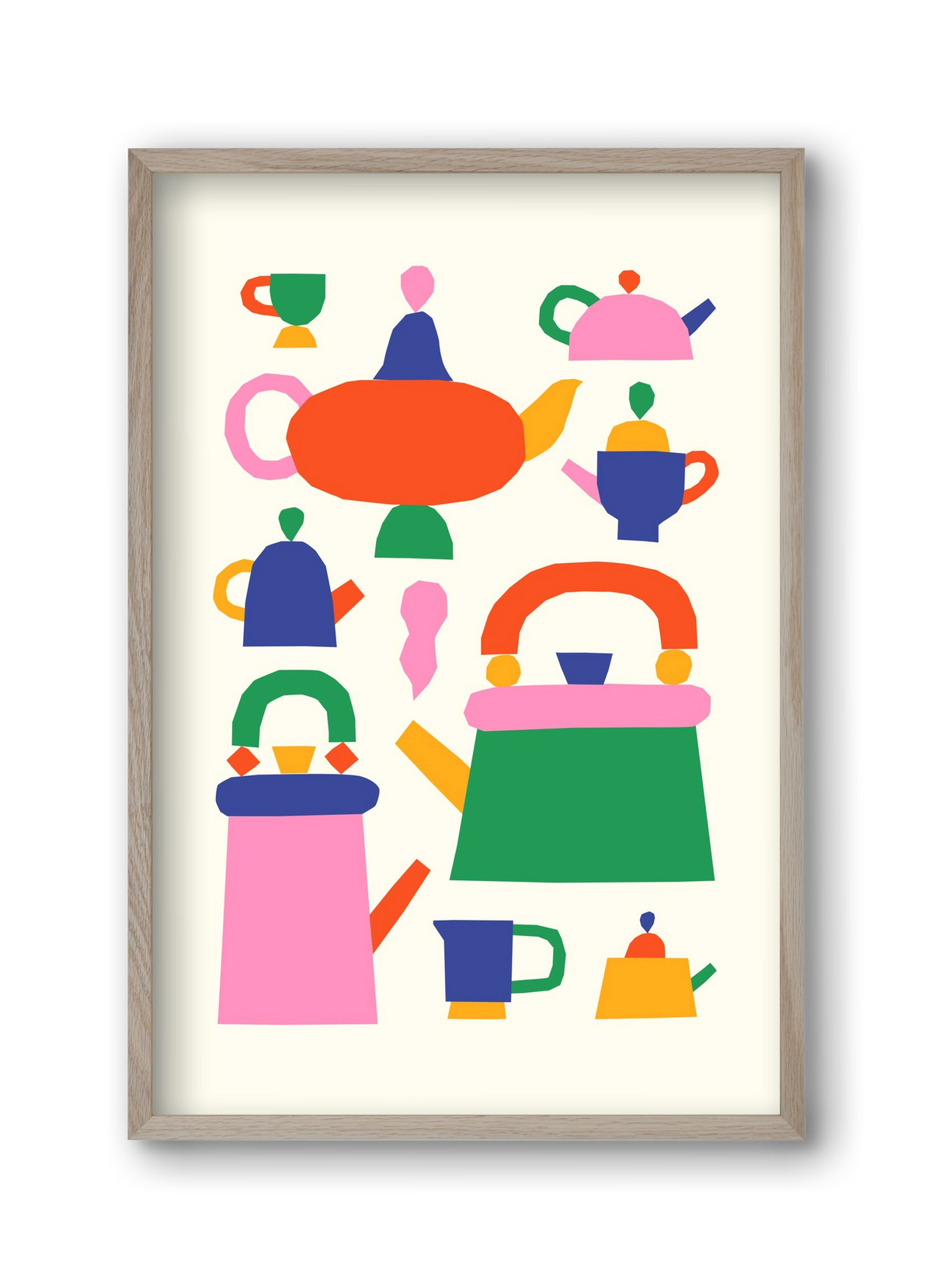 Teapots, 30x45 cm (30x45 cm), Tölgy keret