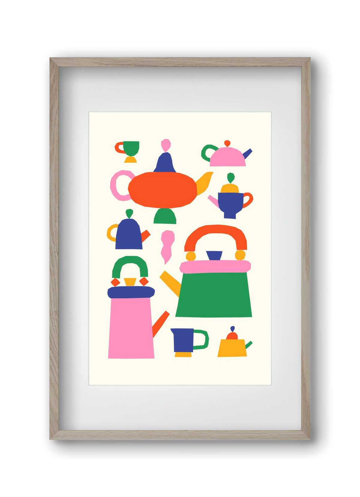 Teapots, 30x45 cm (20x30 cm), Tölgy keret, paszpartuval