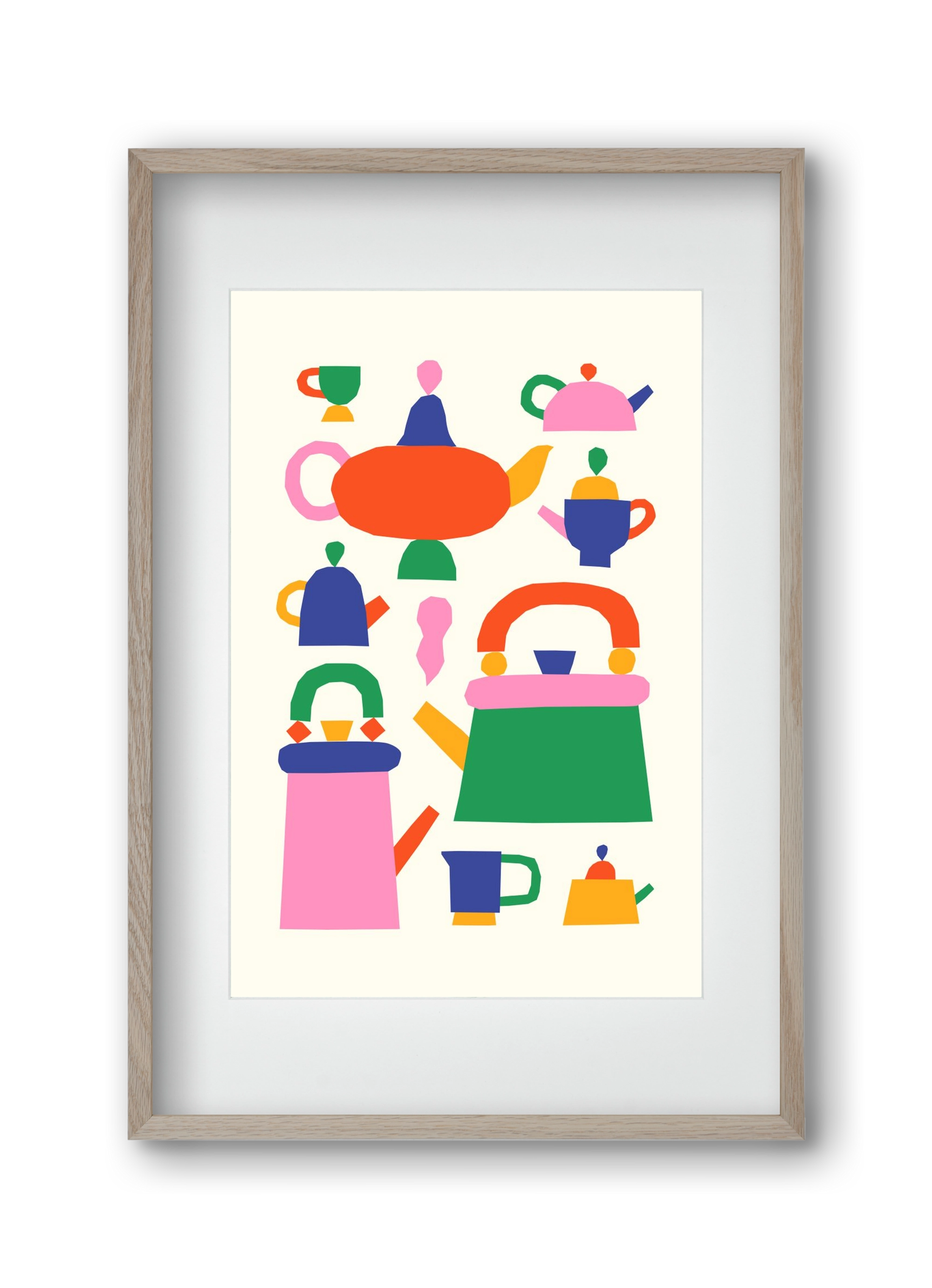 Teapots, 30x45 cm (20x30 cm), Tölgy keret, paszpartuval