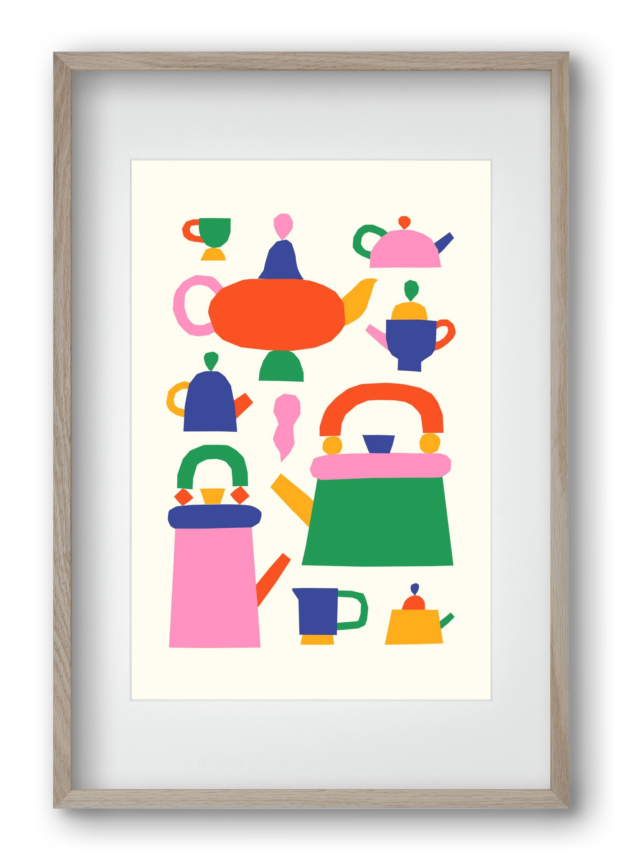 Teapots, 40x60 cm (30x45 cm), Tölgy keret, paszpartuval