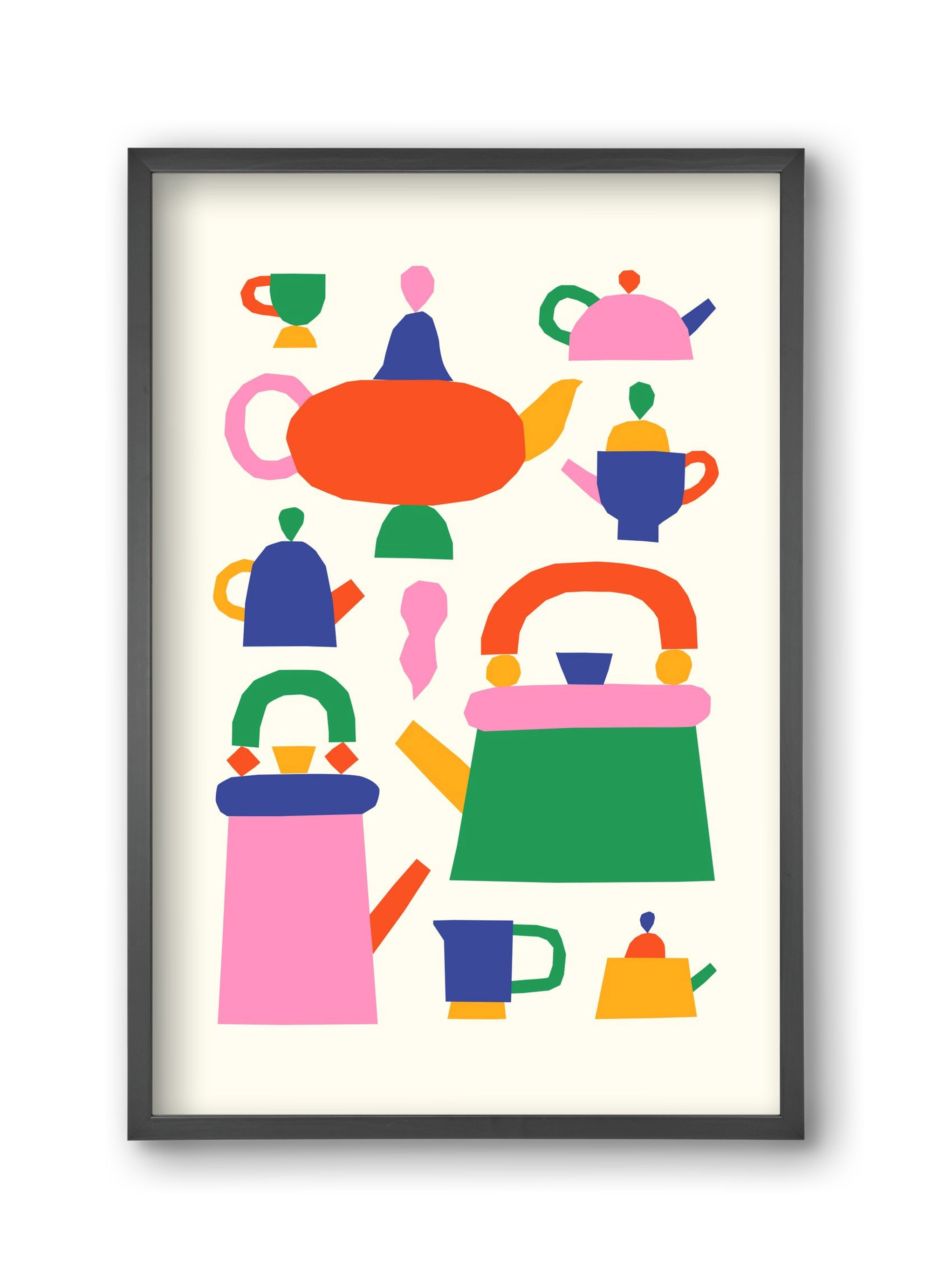 Teapots, 30x45 cm (30x45 cm), Fekete keret