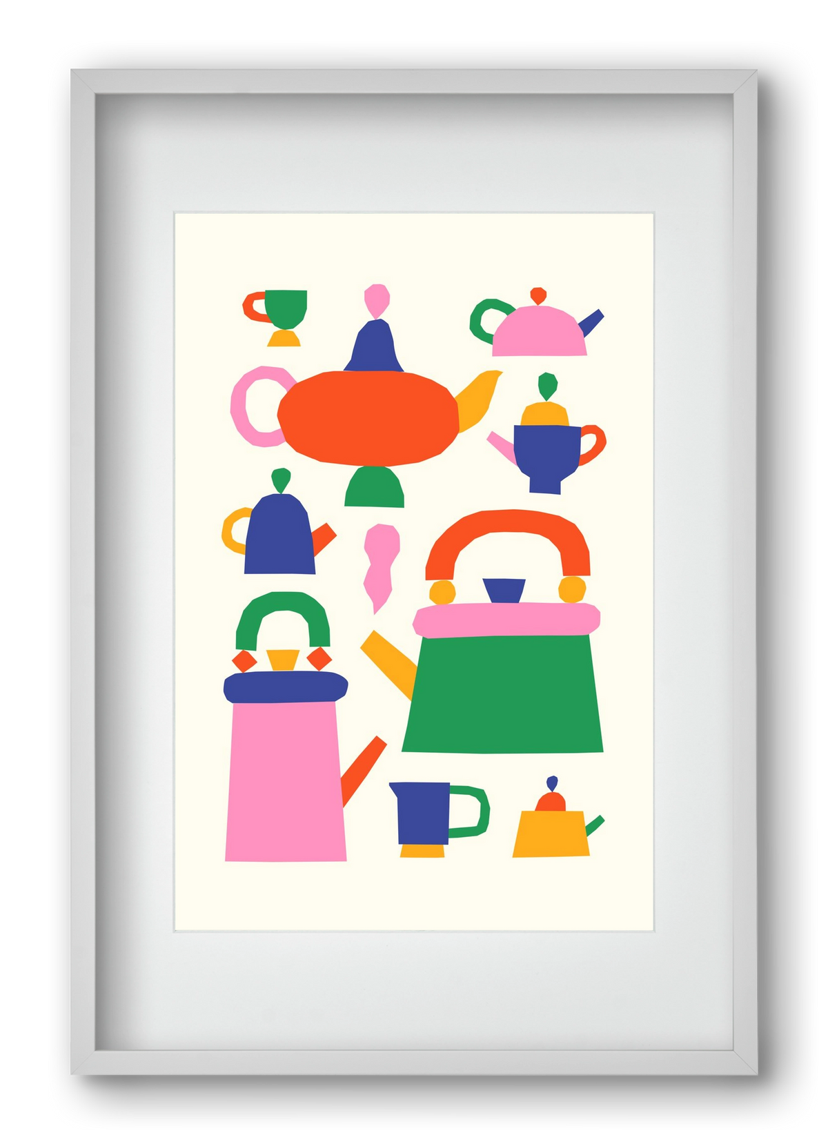 Teapots, 40x60 cm (30x45 cm), Fehér keret, paszpartuval