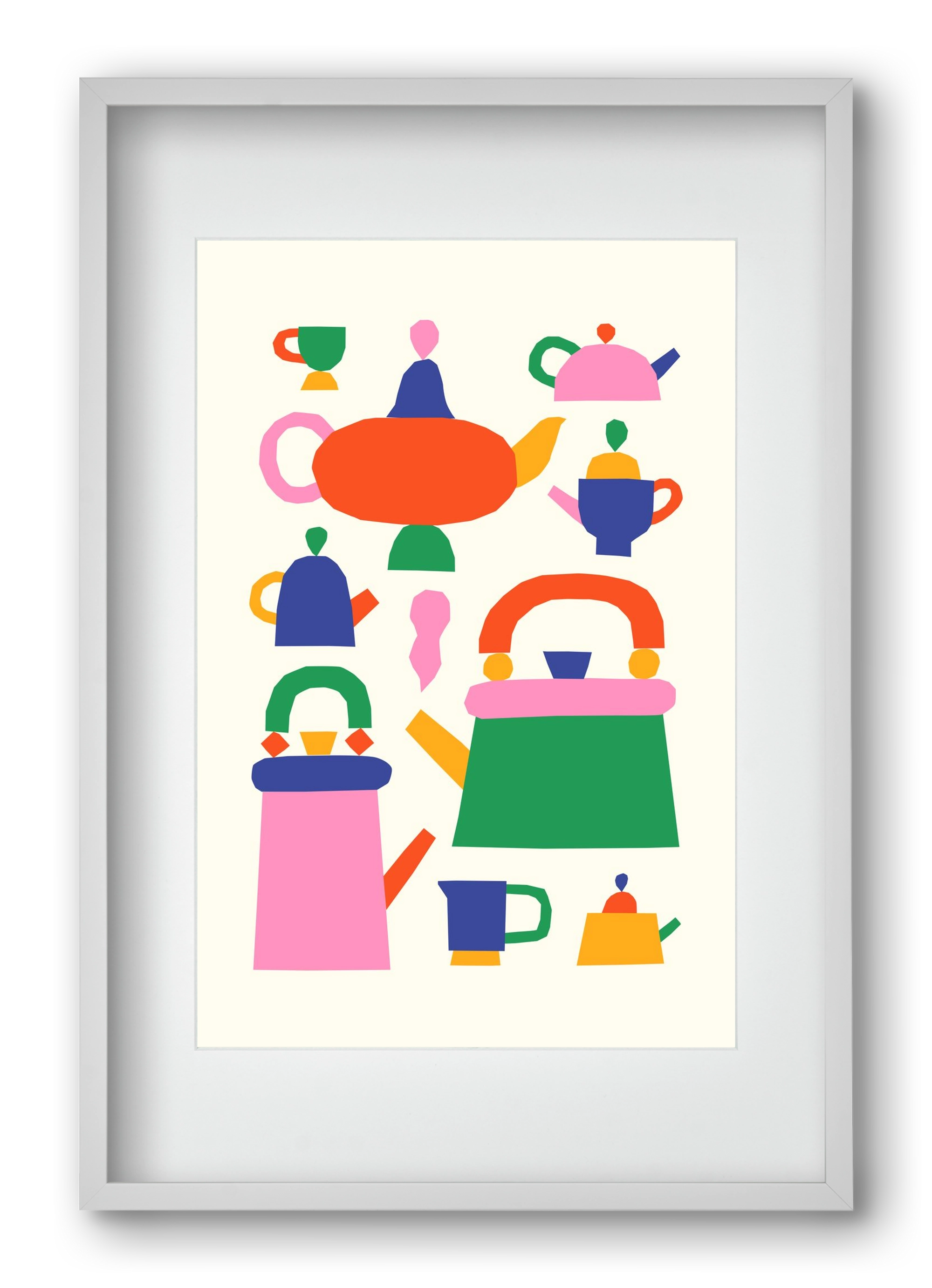 Teapots, 40x60 cm (30x45 cm), Fehér keret, paszpartuval