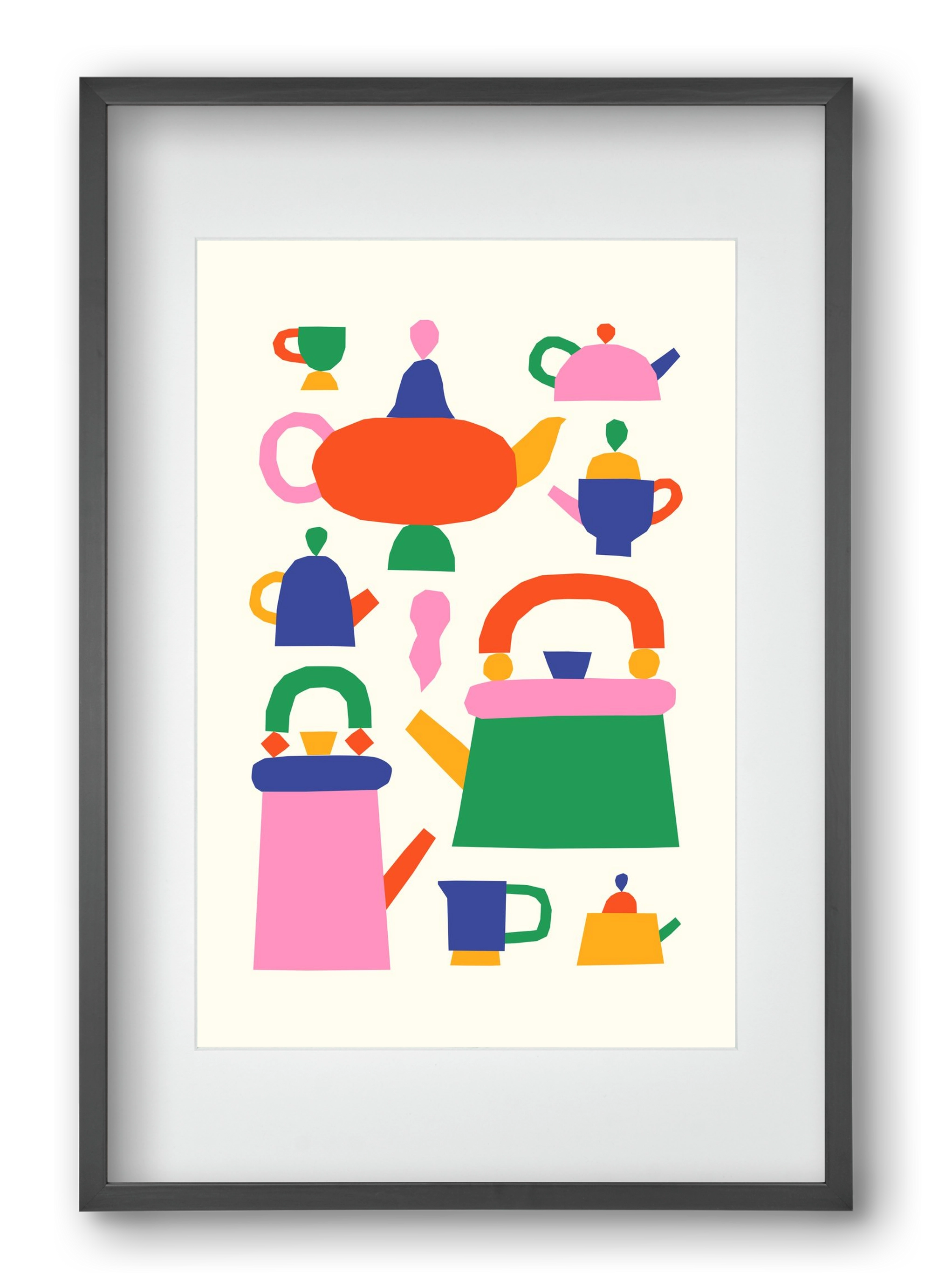 Teapots, 40x60 cm (30x45 cm), Fekete keret, paszpartuval