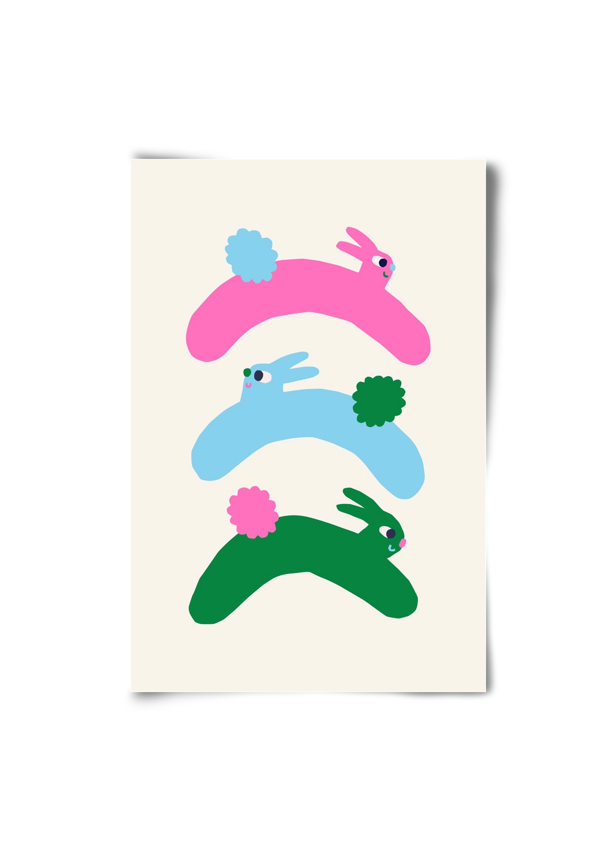 Colourful Bunnies, 20x30 cm, Keret nélkül