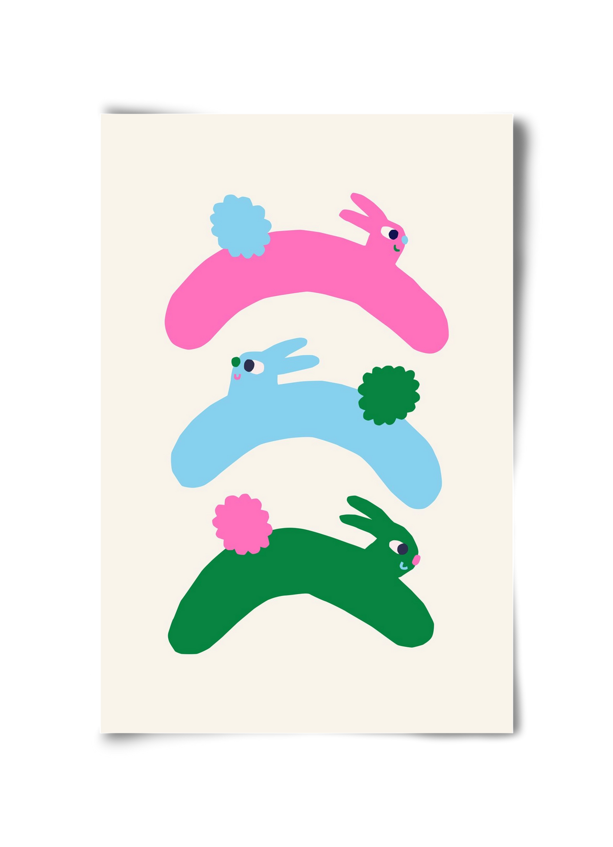 Colourful Bunnies, 30x45 cm, Keret nélkül