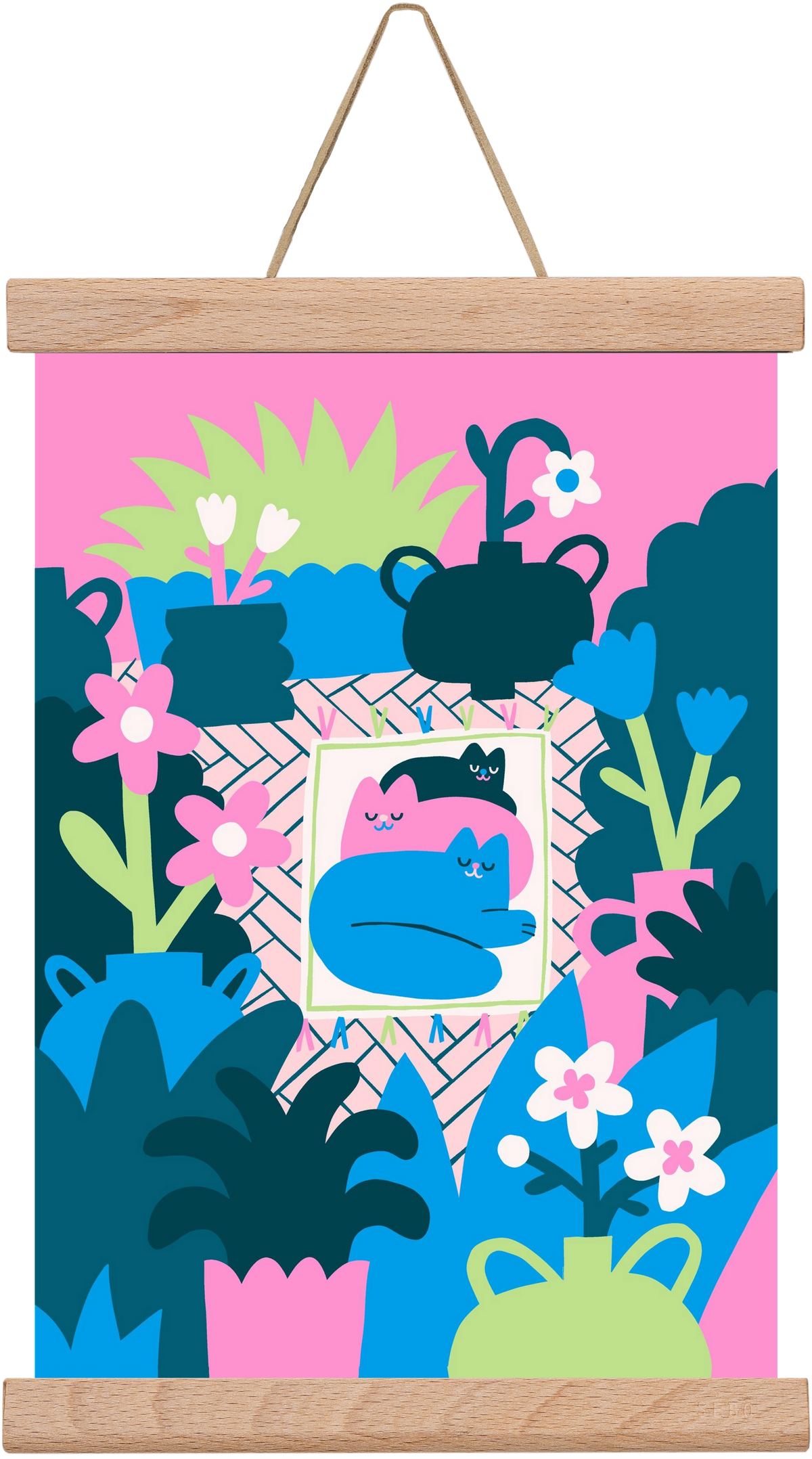 Cats , 20x30 cm (20x30 cm), Tölgy akasztó