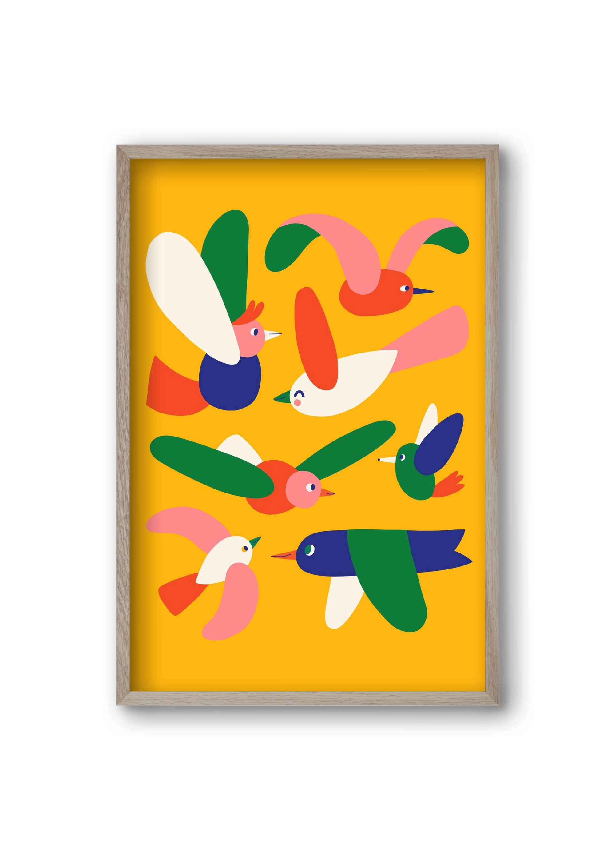 Birds, 20x30 cm (20x30 cm), Tölgy keret