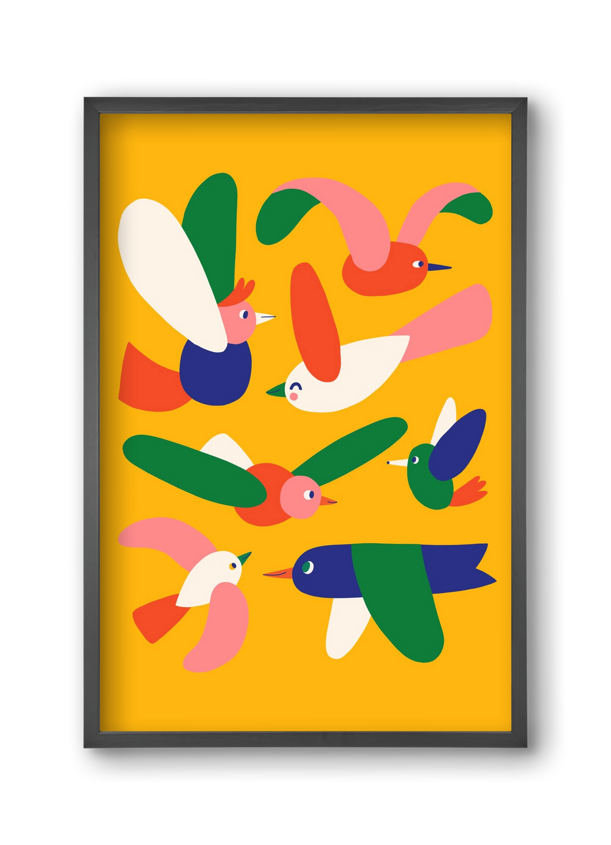 Birds, 30x45 cm (30x45 cm), Fekete keret