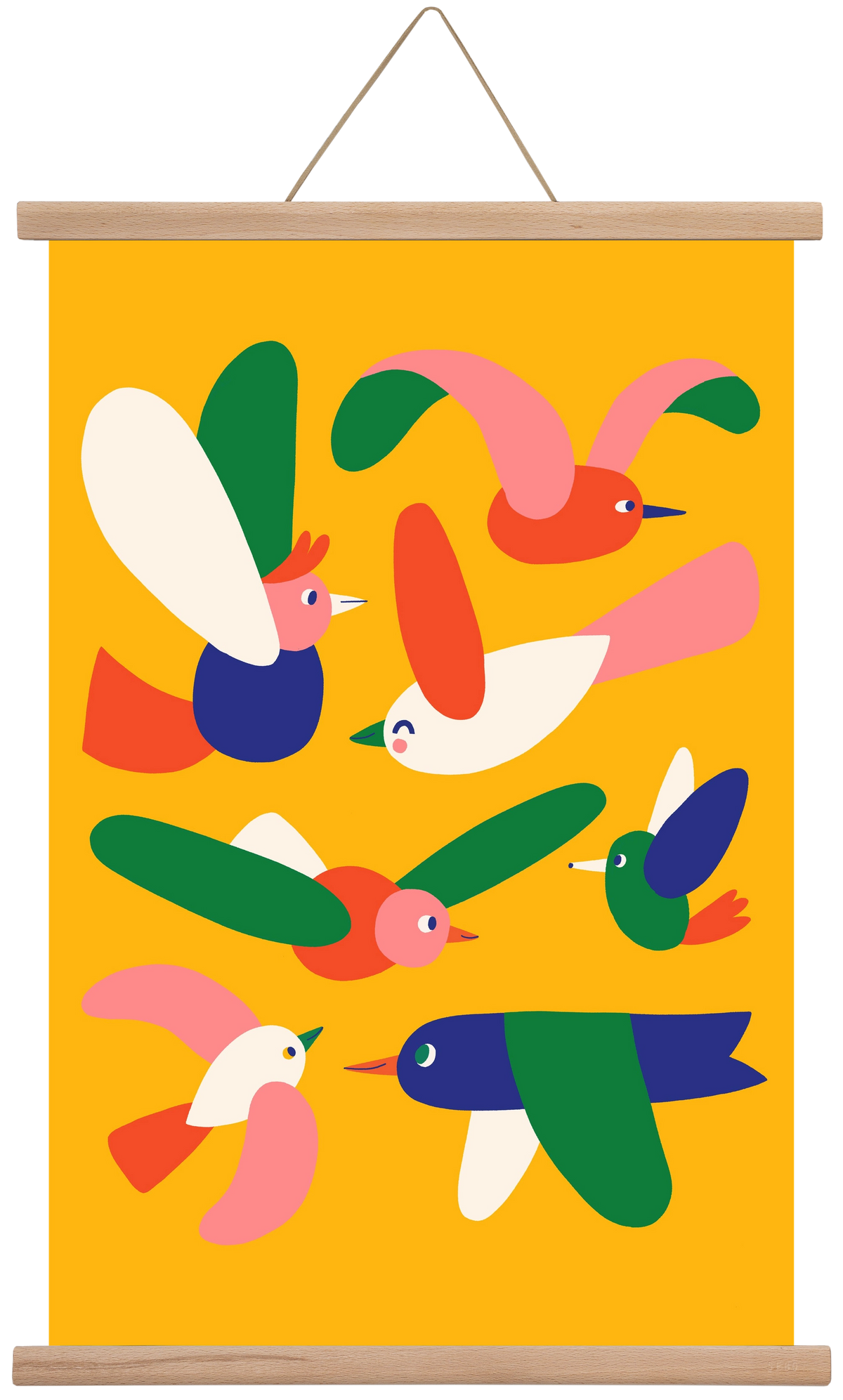 Birds, 40x60 cm (40x60 cm), Tölgy akasztó