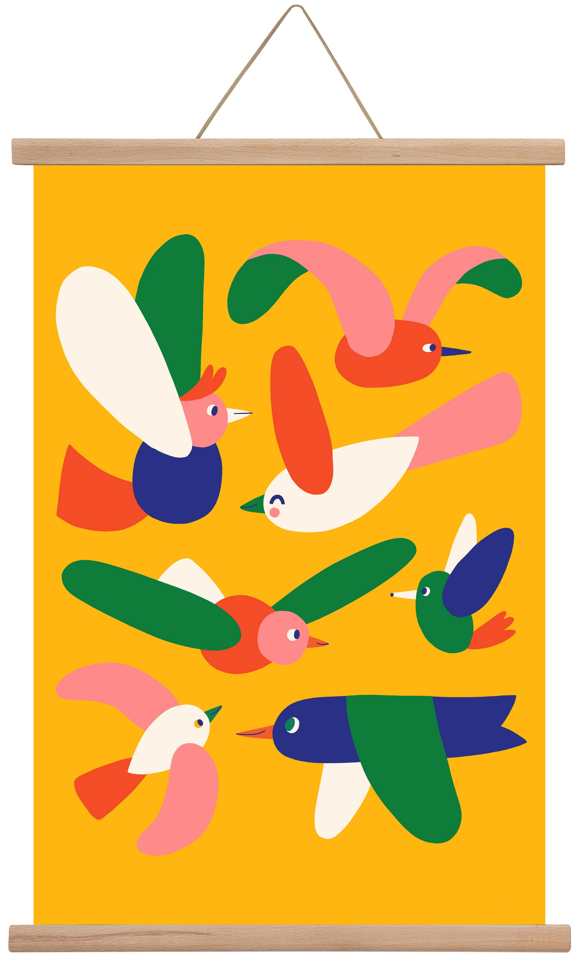 Birds, 40x60 cm (40x60 cm), Tölgy akasztó