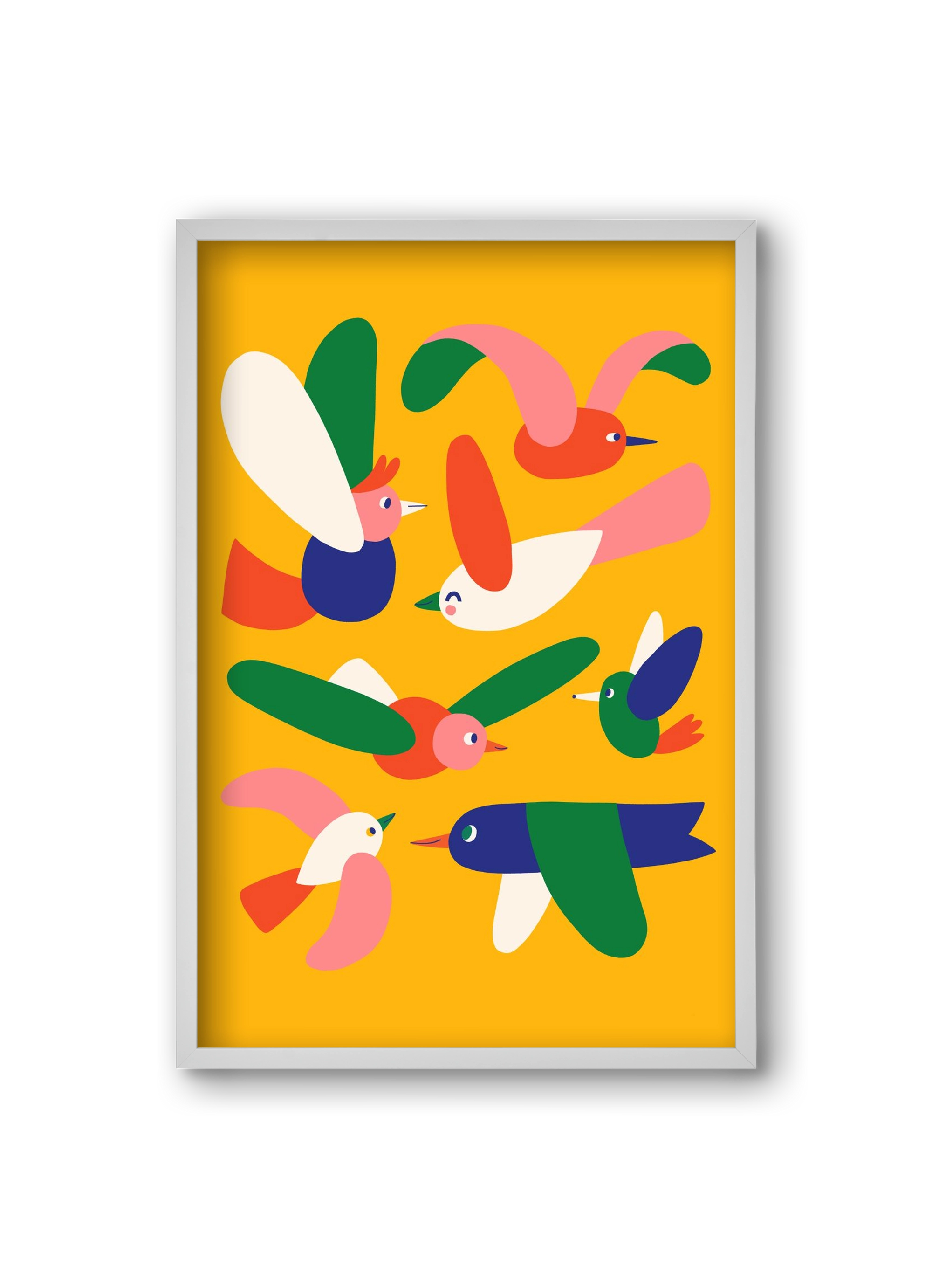 Birds, 20x30 cm (20x30 cm), Fehér keret