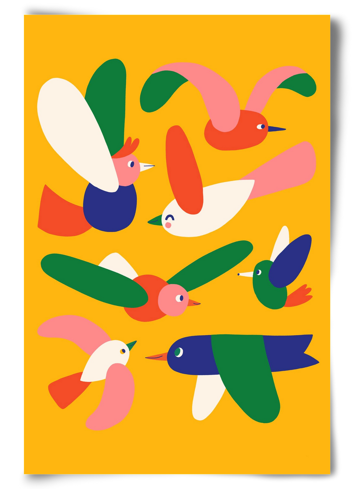 Birds, 60x90 cm, Keret nélkül