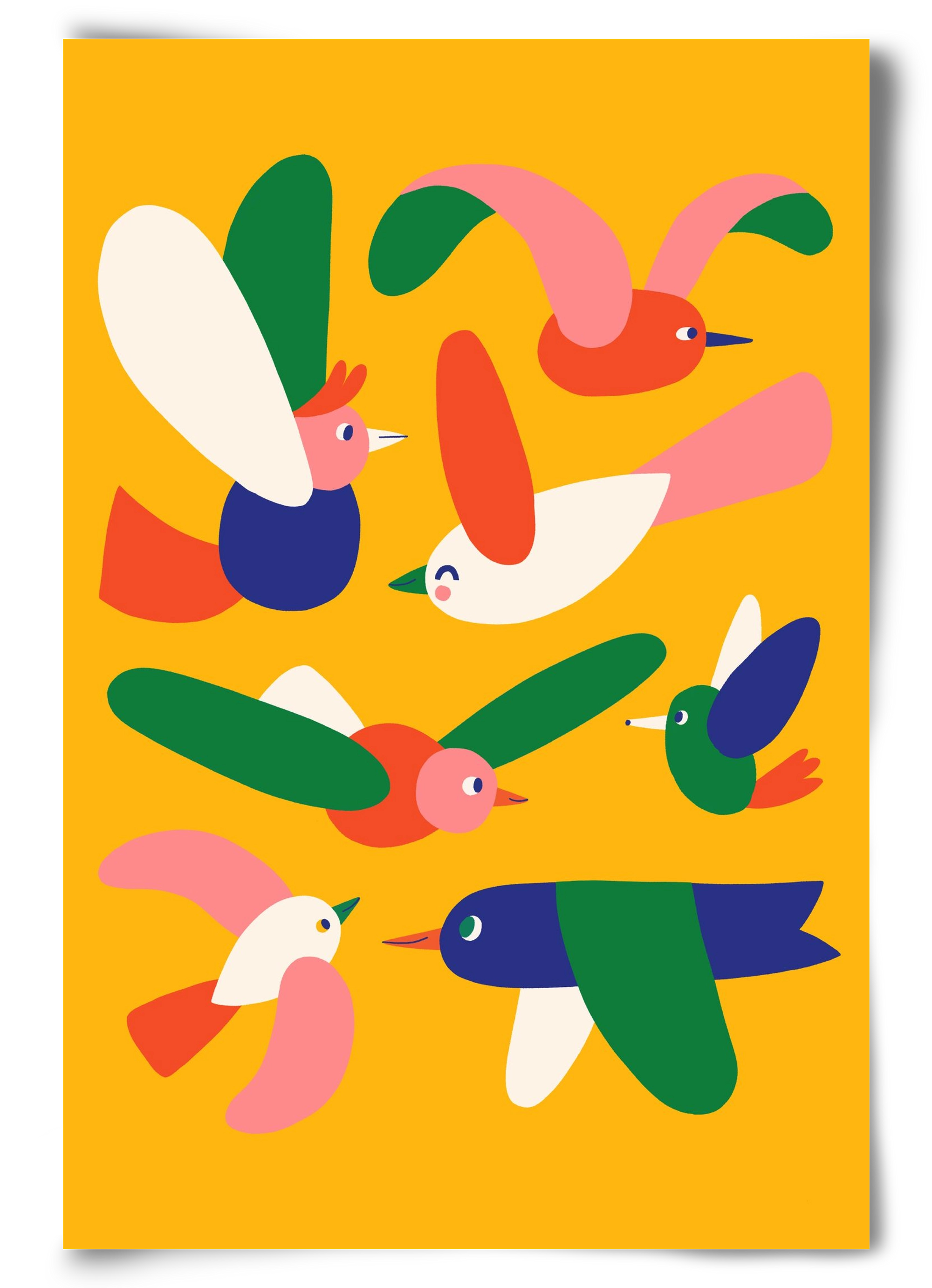 Birds, 60x90 cm, Keret nélkül
