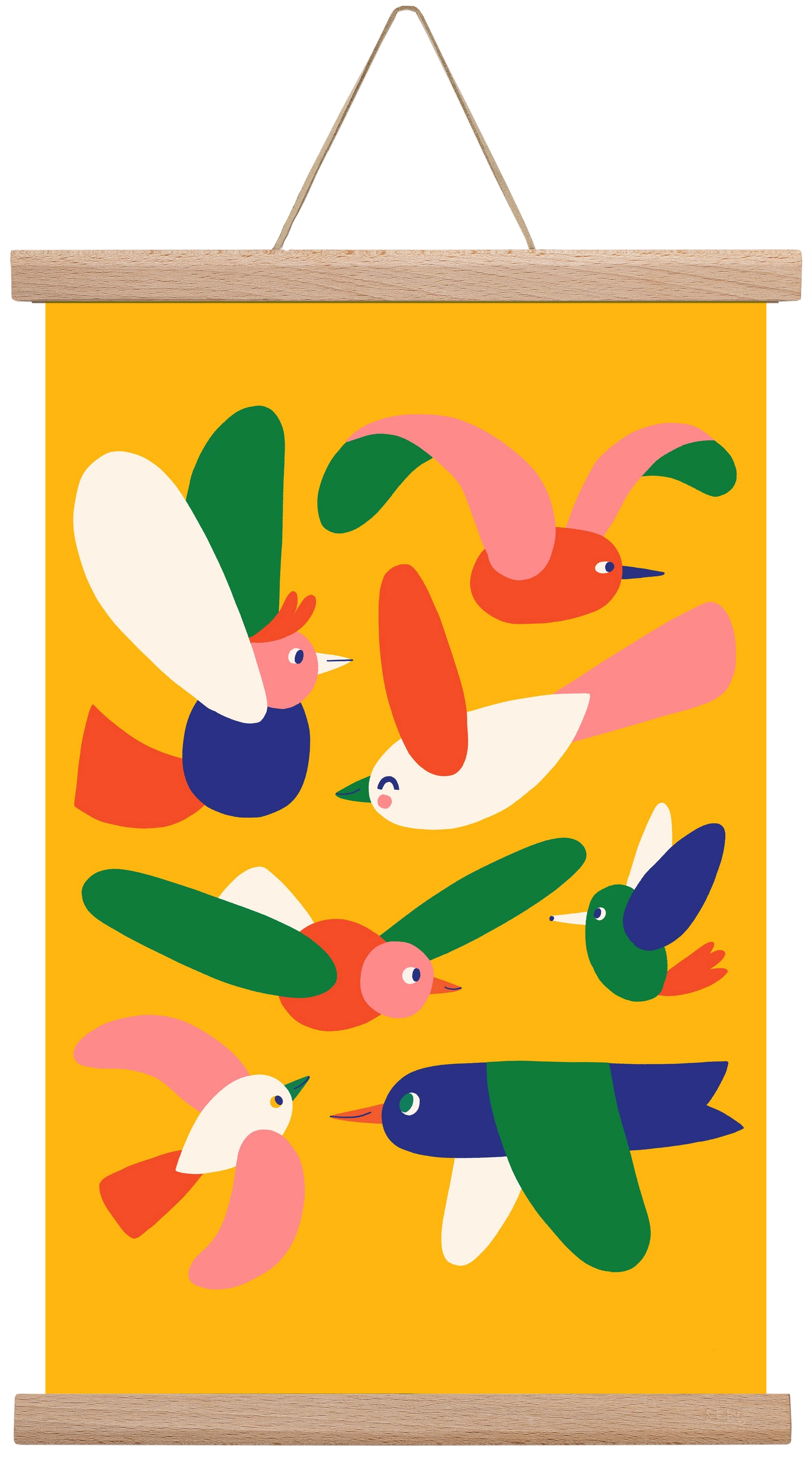 Birds, 30x45 cm (30x45 cm), Tölgy akasztó