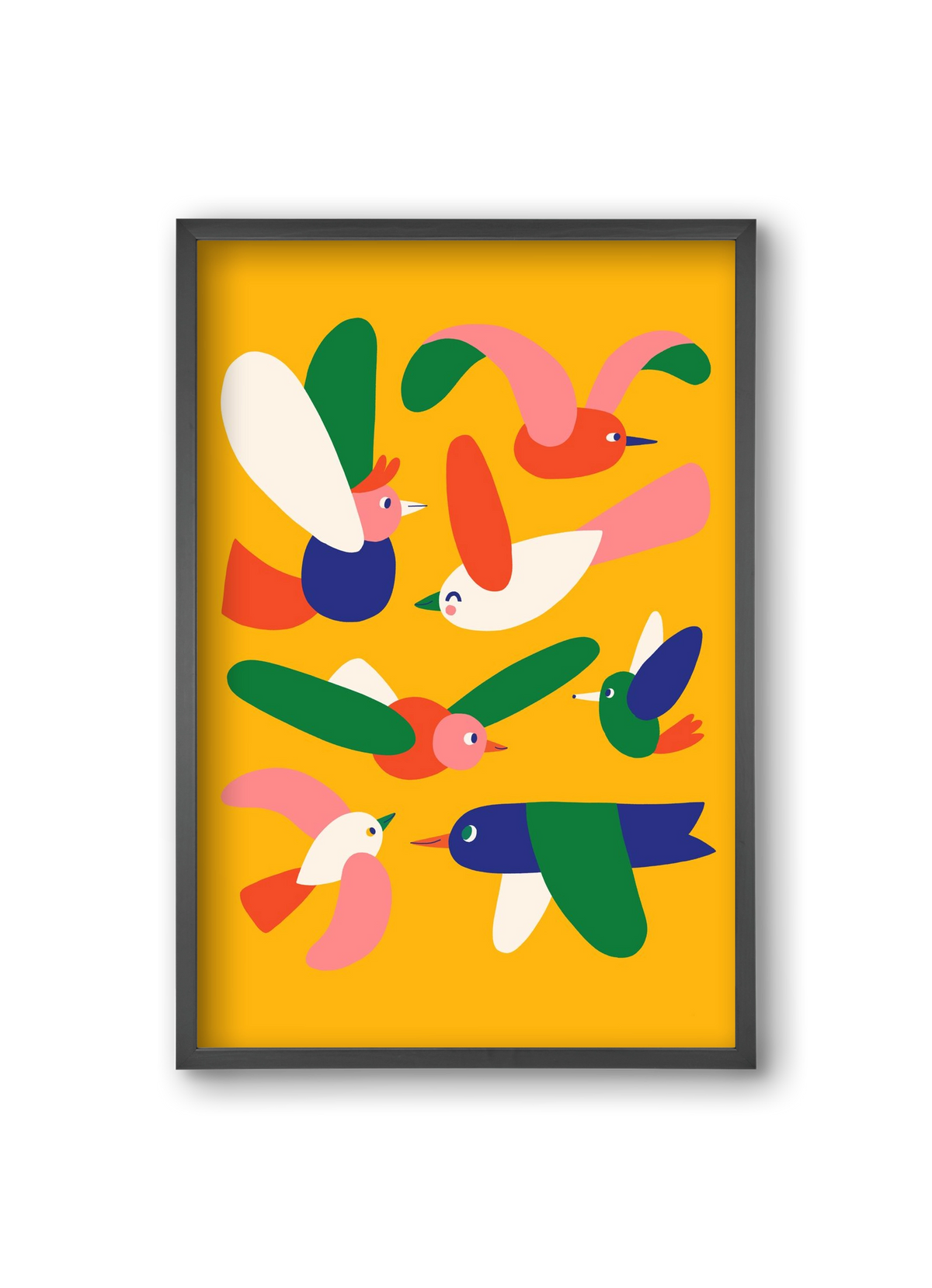 Birds, 20x30 cm (20x30 cm), Fekete keret