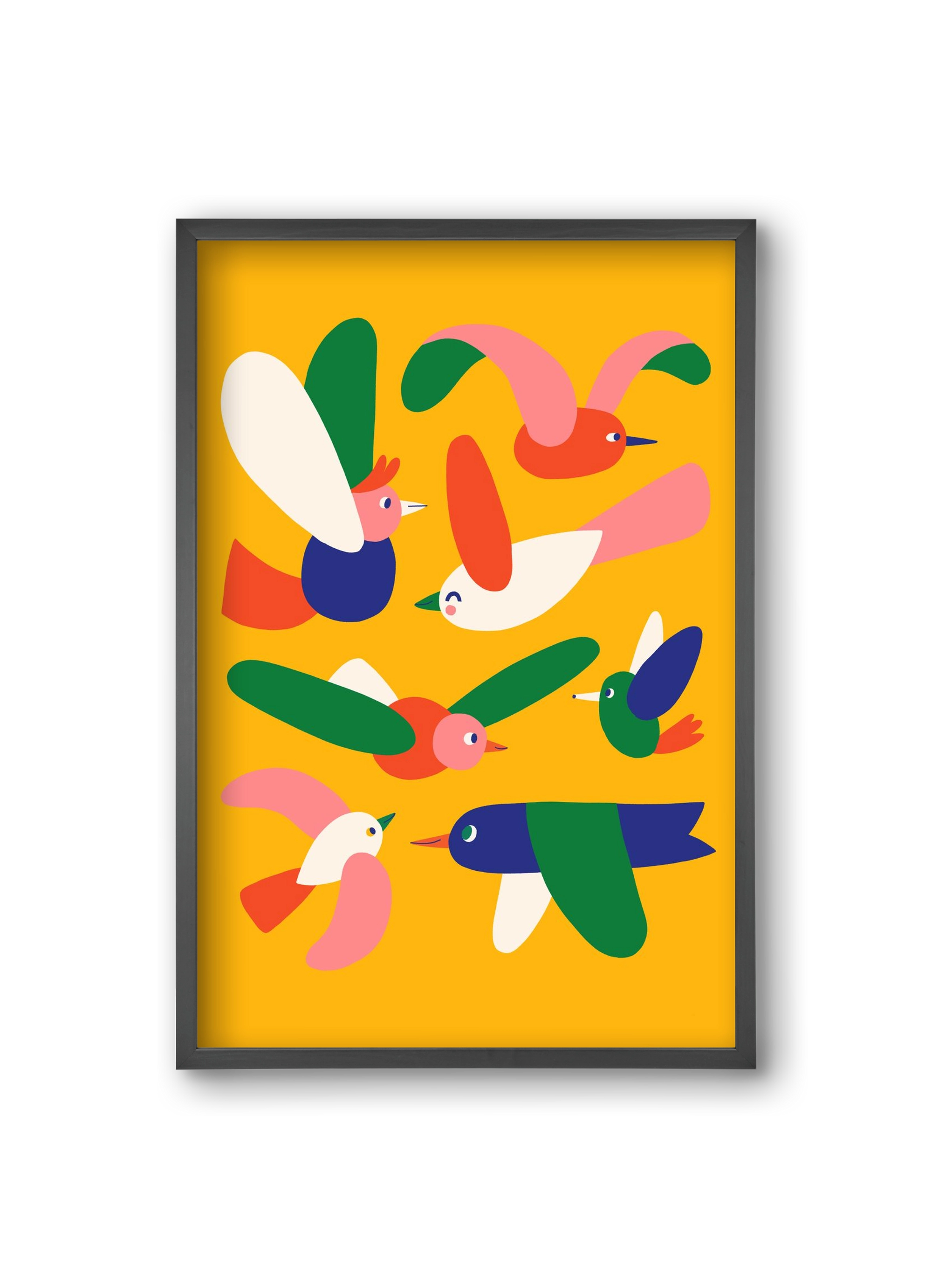 Birds, 20x30 cm (20x30 cm), Fekete keret