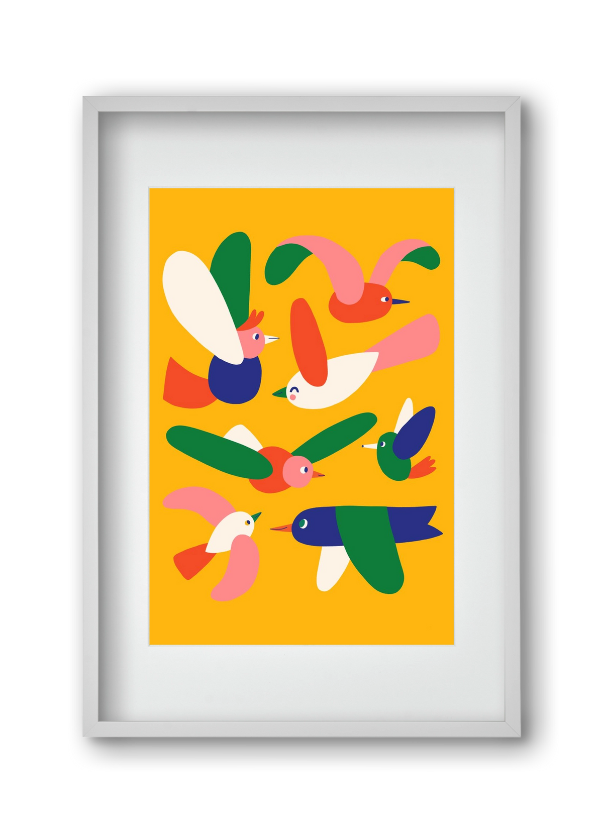 Birds, 30x45 cm (20x30 cm), Fehér keret, paszpartuval