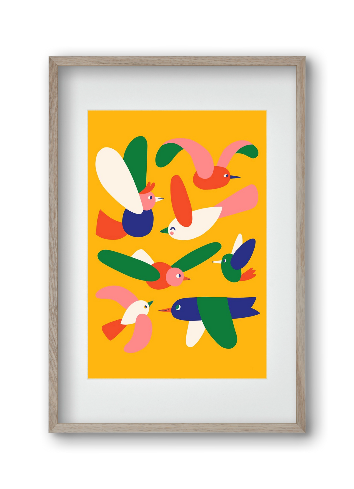 Birds, 30x45 cm (20x30 cm), Tölgy keret, paszpartuval