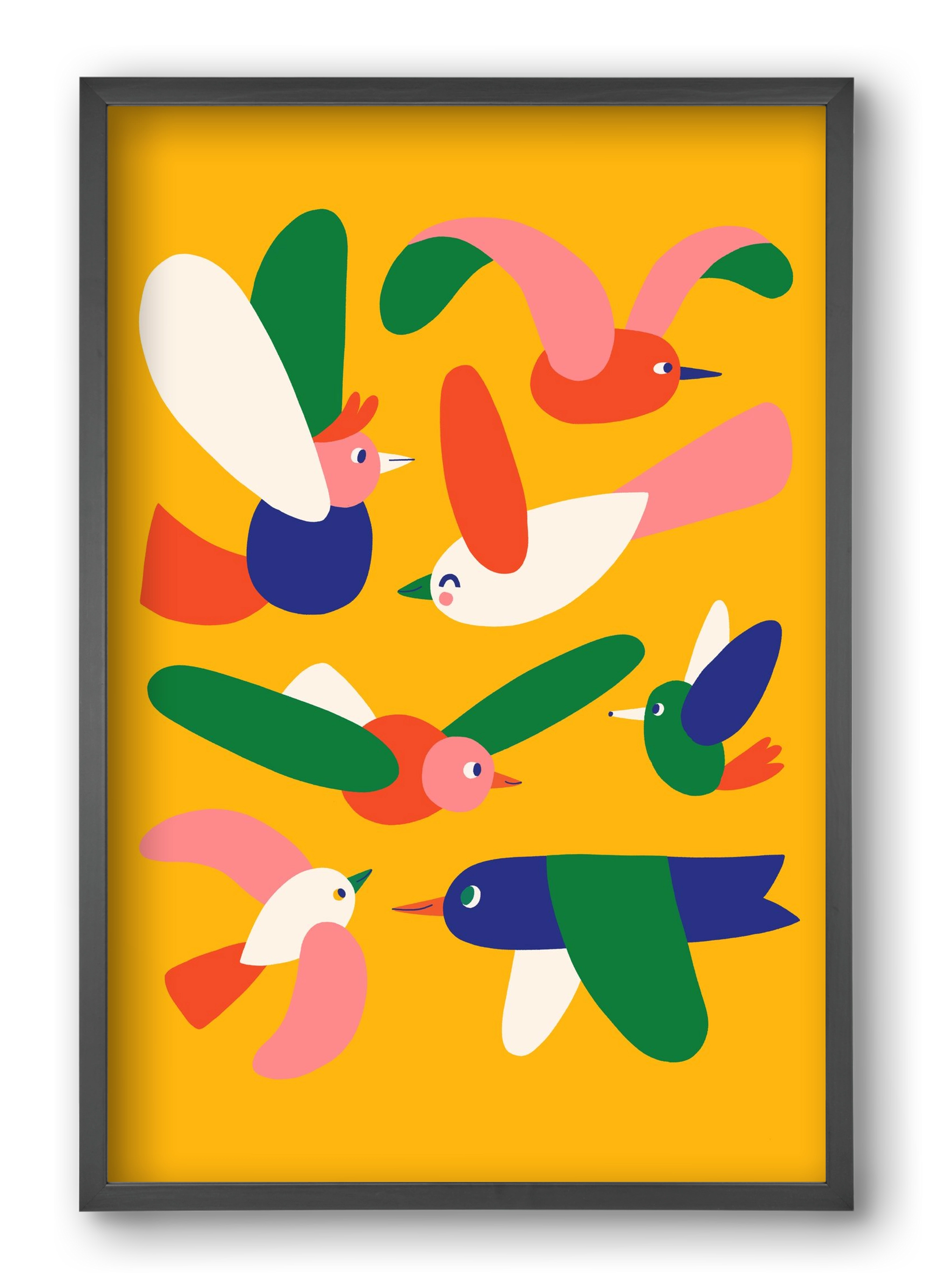 Birds, 40x60 cm (40x60 cm), Fekete keret