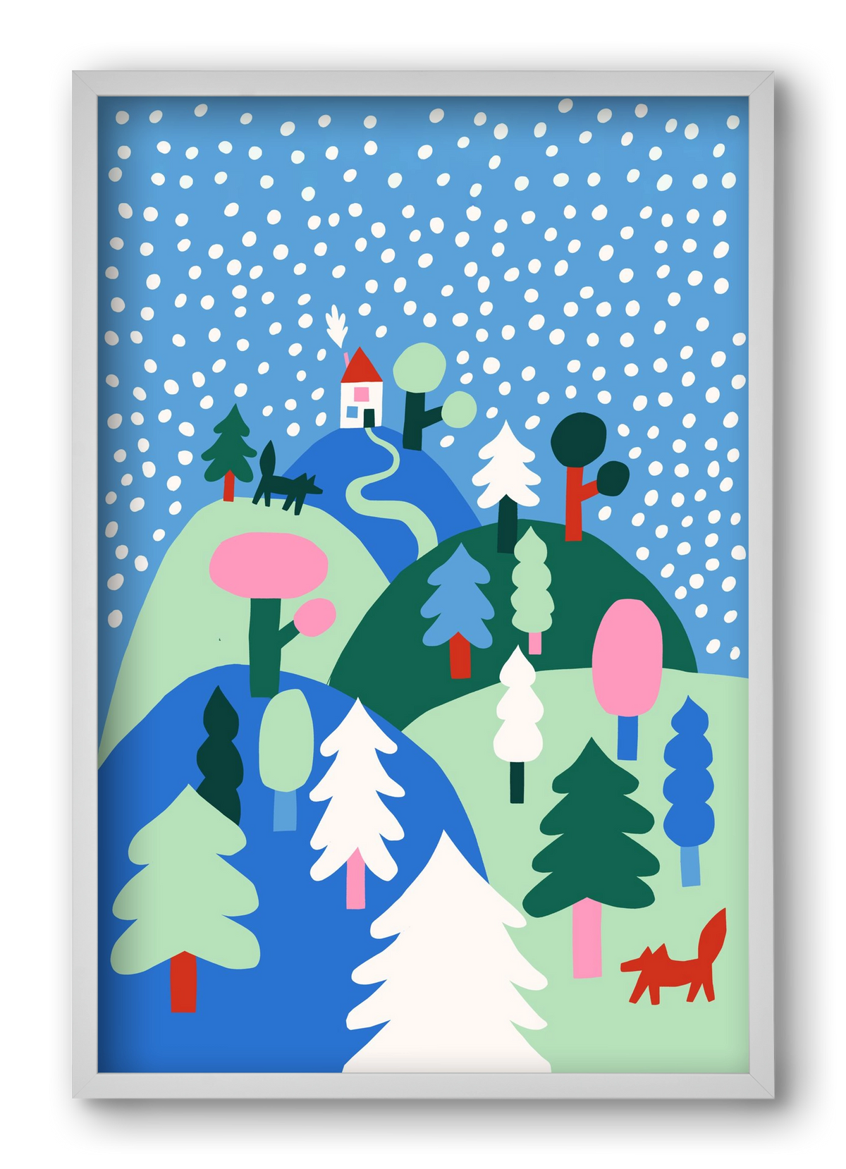 Snowing, 40x60 cm (40x60 cm), Fehér keret