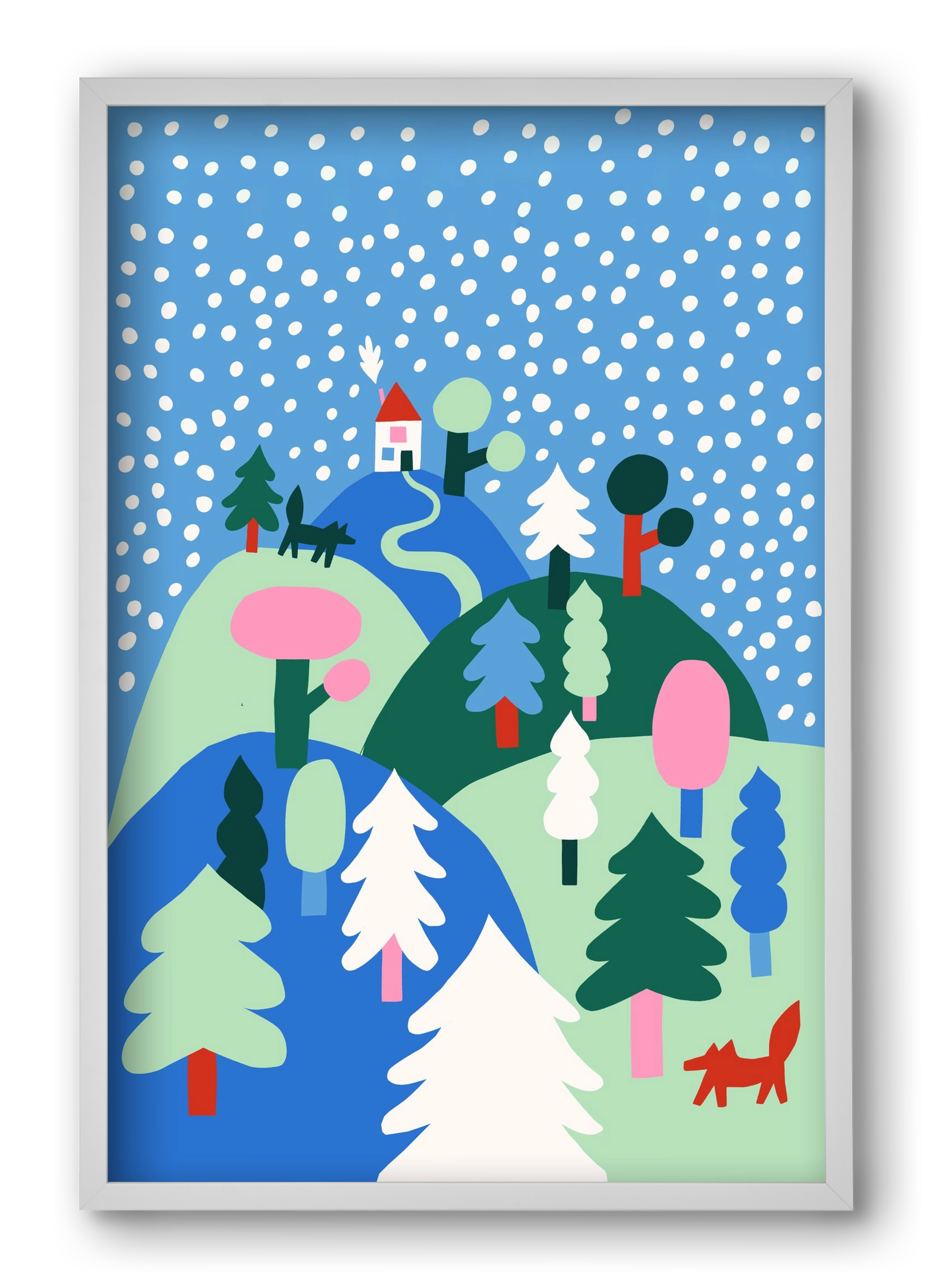 Snowing, 40x60 cm (40x60 cm), Fehér keret