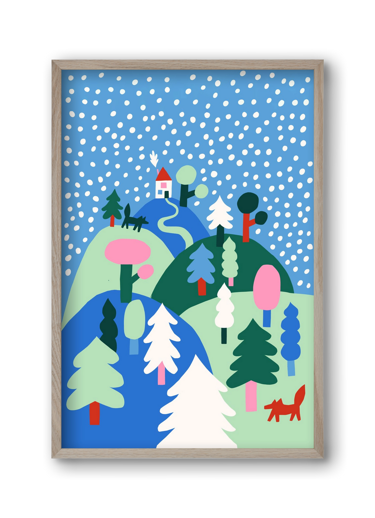 Snowing, 30x45 cm (30x45 cm), Tölgy keret