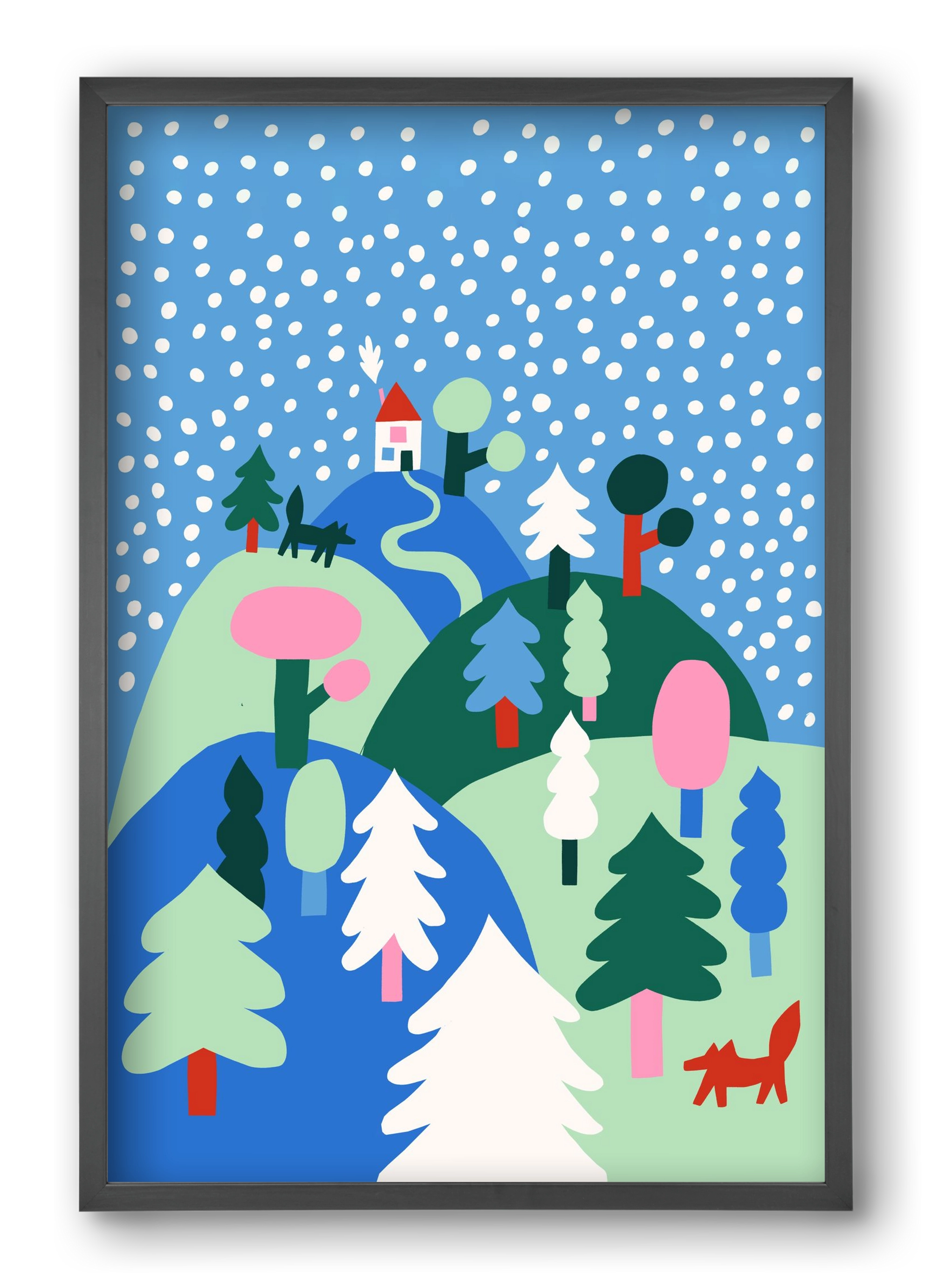 Snowing, 40x60 cm (40x60 cm), Fekete keret