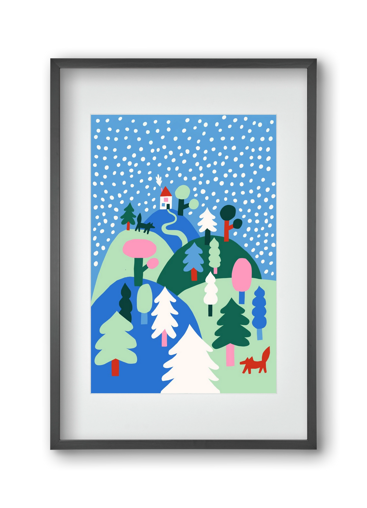 Snowing, 30x45 cm (20x30 cm), Fekete keret, paszpartuval