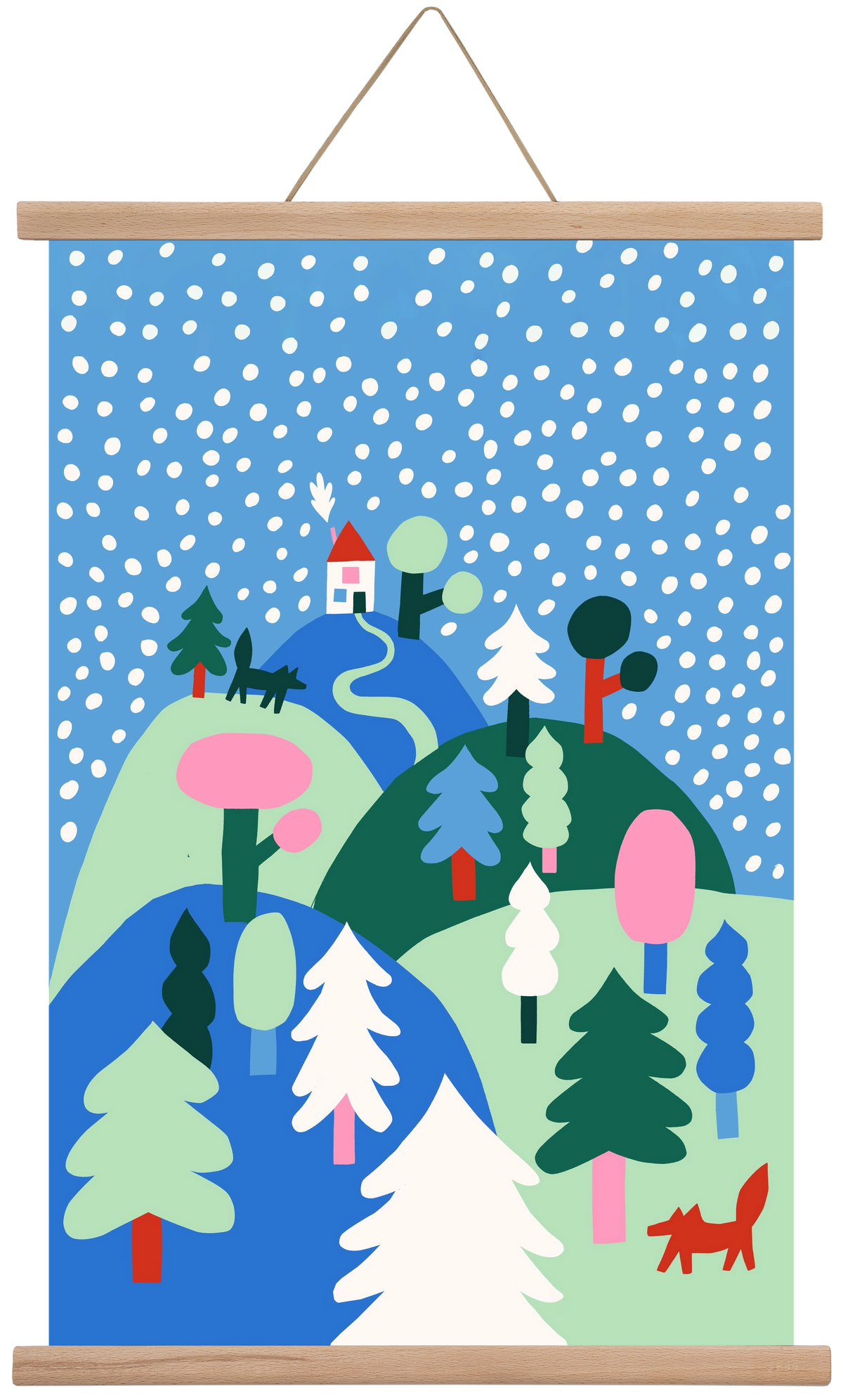 Snowing, 40x60 cm (40x60 cm), Tölgy akasztó