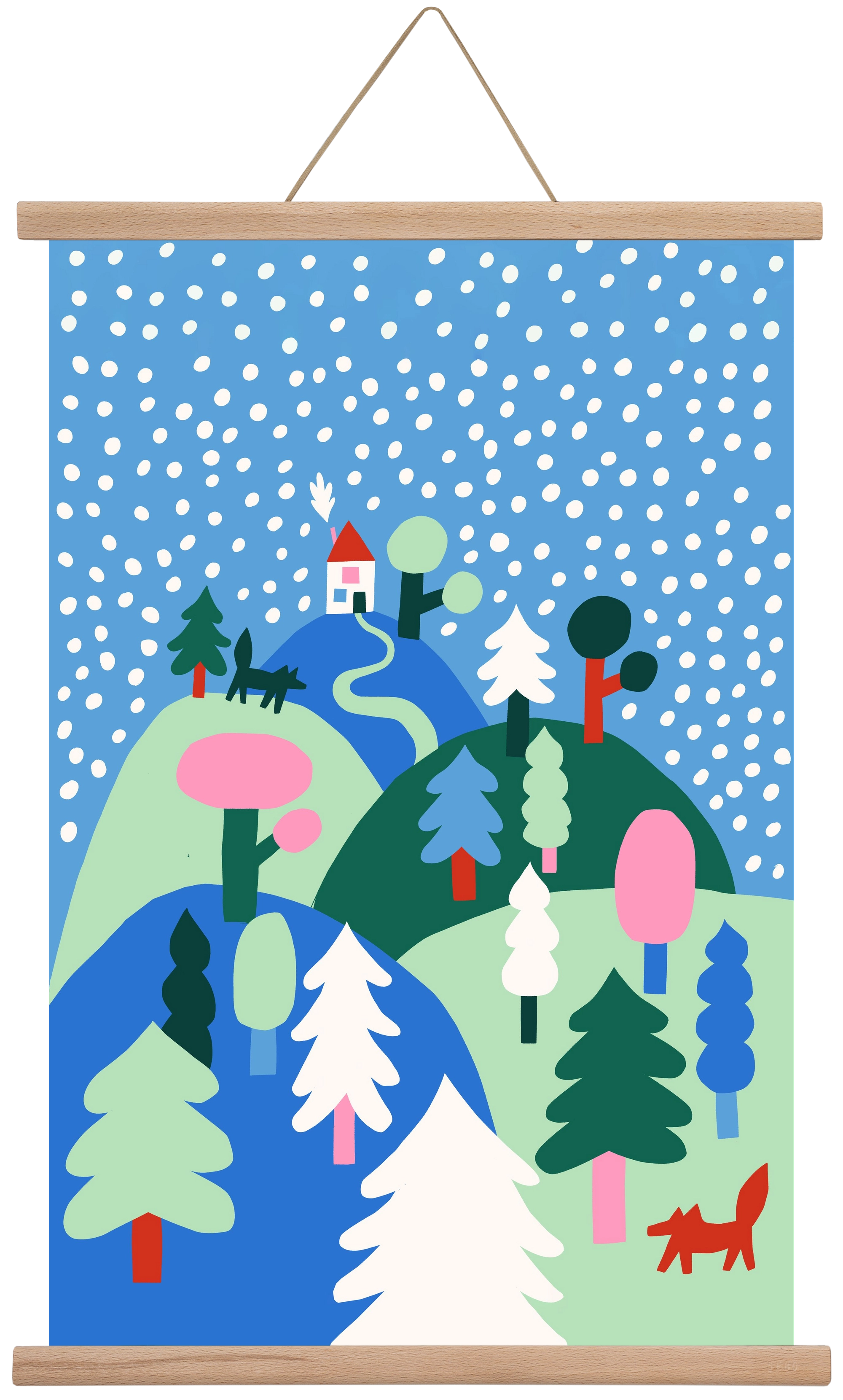 Snowing, 40x60 cm (40x60 cm), Tölgy akasztó